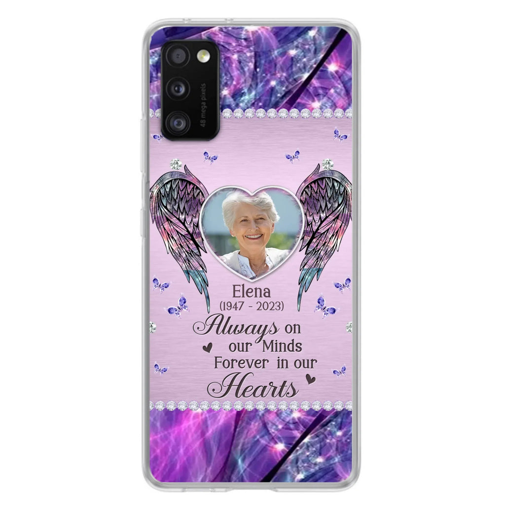 Custom Personalized Memorial Phone Case - Memorial Gift Idea For Family - Case For iPhone/Samsung - Always On My Mind Forever In Our Hearts