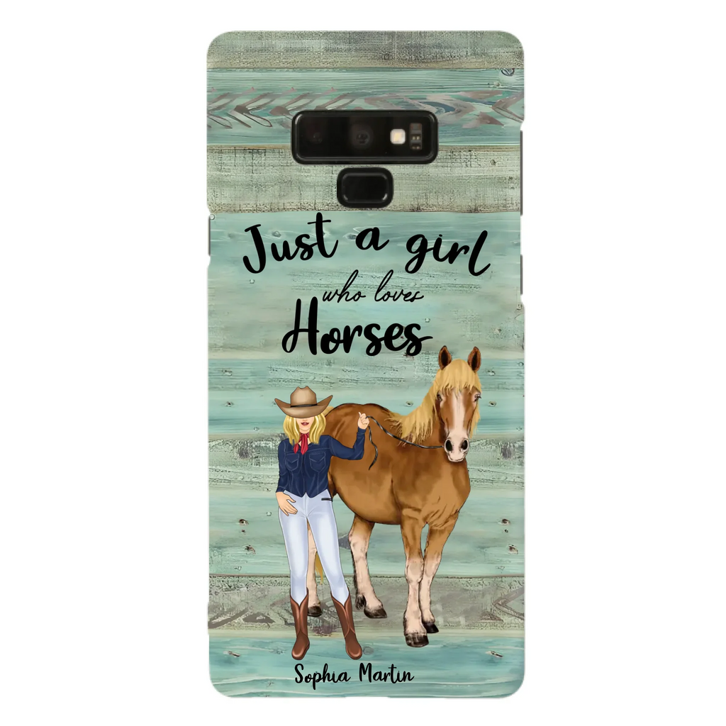 Custom Personalized Horse Lady Phone Case - Gift Idea For Horse Lovers - Just A Girl Who Loves Horses - Case For iPhone/Samsung