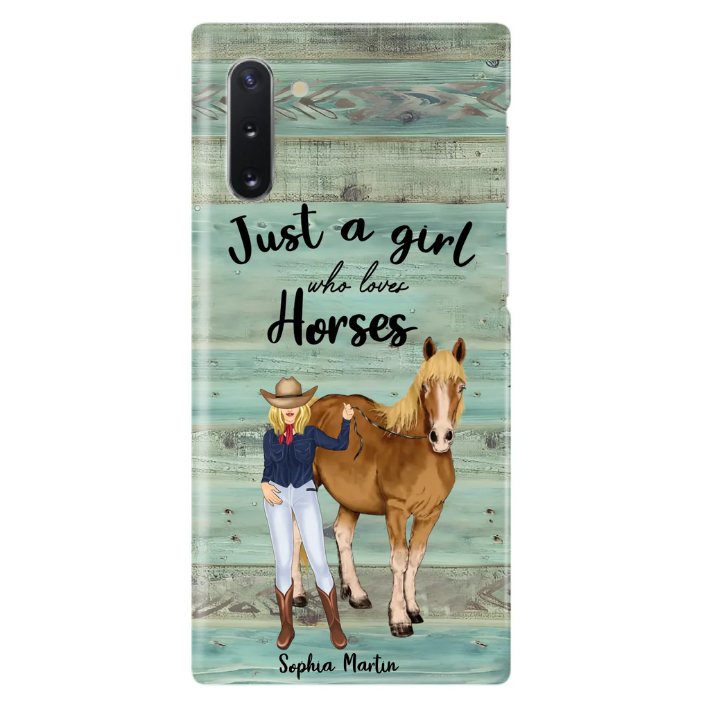 Custom Personalized Horse Lady Phone Case - Gift Idea For Horse Lovers - Just A Girl Who Loves Horses - Case For iPhone/Samsung