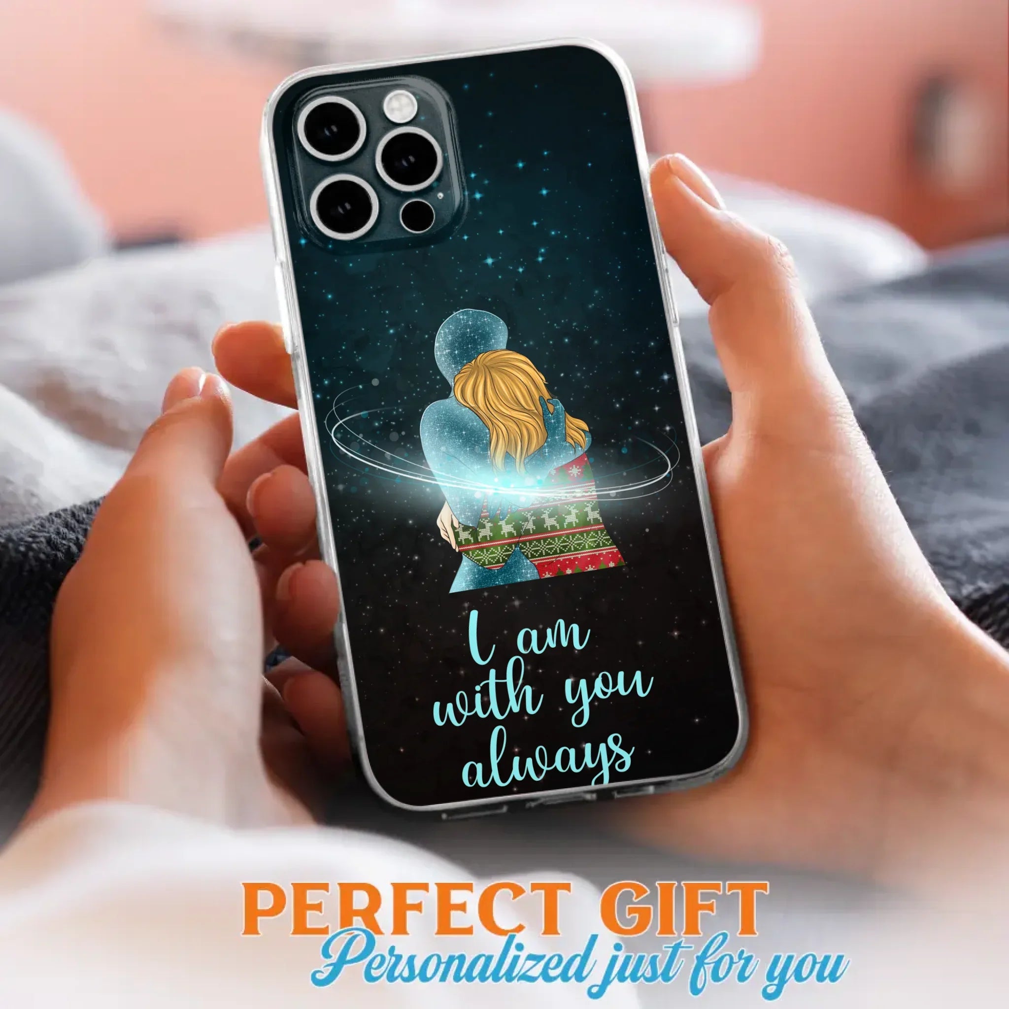 Custom Personalized Memorial Phone Case - Memorial Gift Idea For Family/Couple - Case For iPhone/Samsung - I Am With You Always