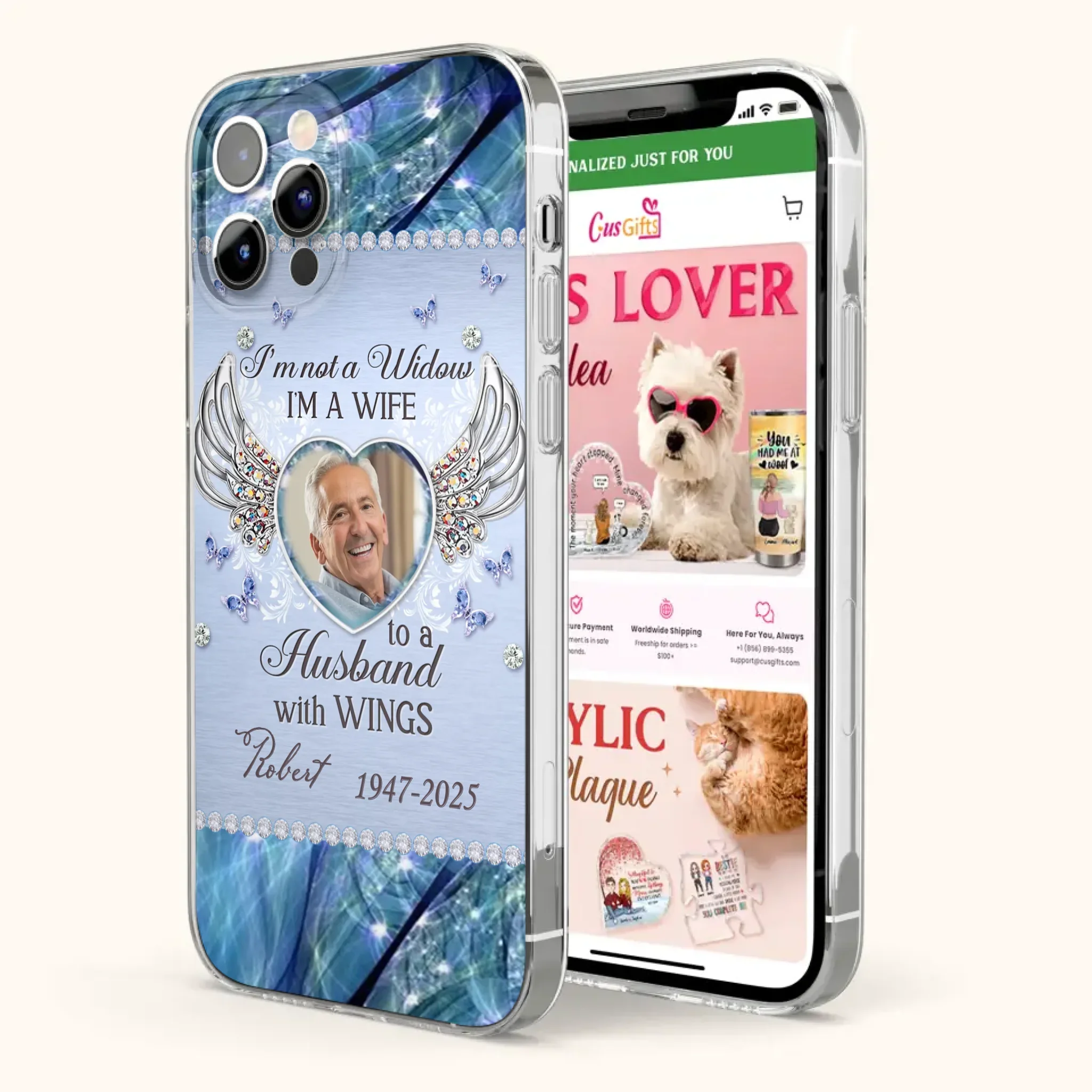 Custom Personalized Memorial Phone Case - Memorial Gift Idea For Family - Case For iPhone/Samsung - I'm Not A Widow