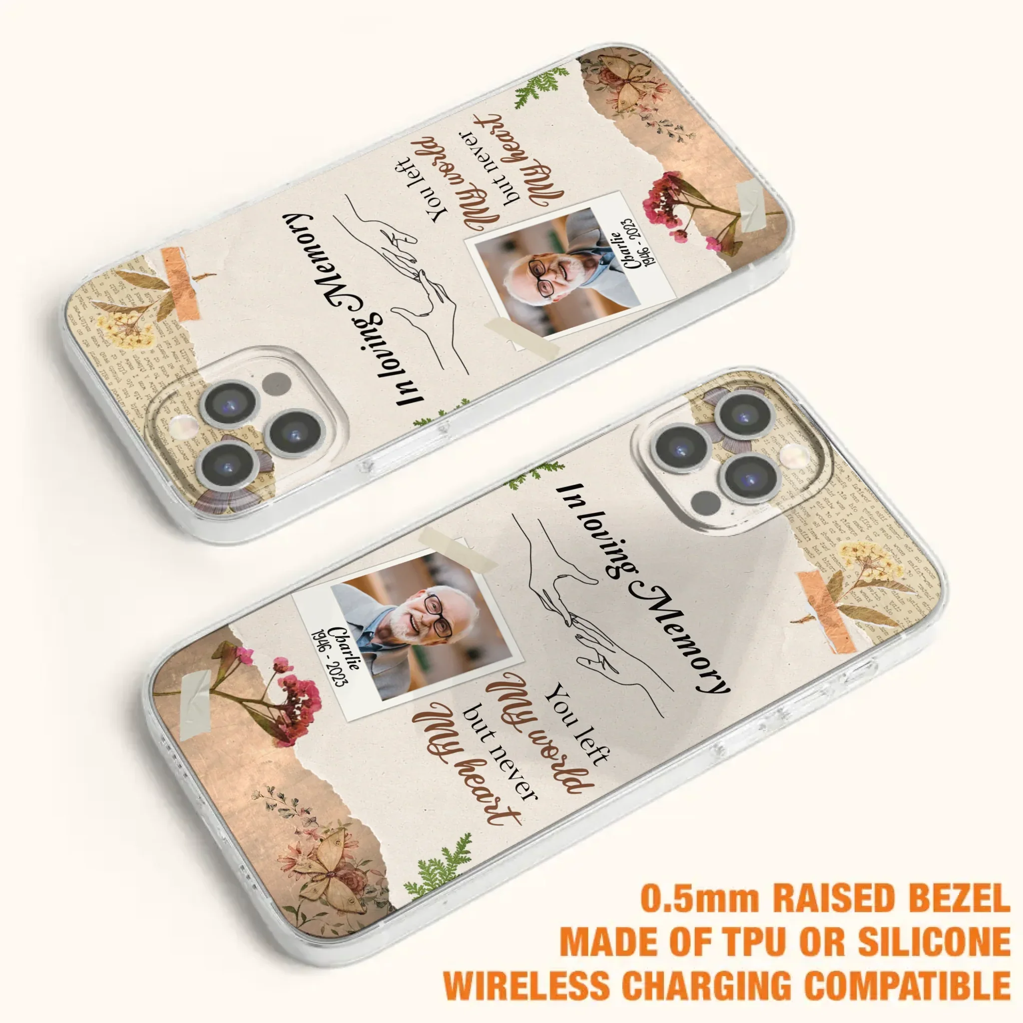 Custom Personalized Memorial Phone Case - Memorial Gift Idea For Family - Case For iPhone/Samsung - You Left My World But Never My Heart