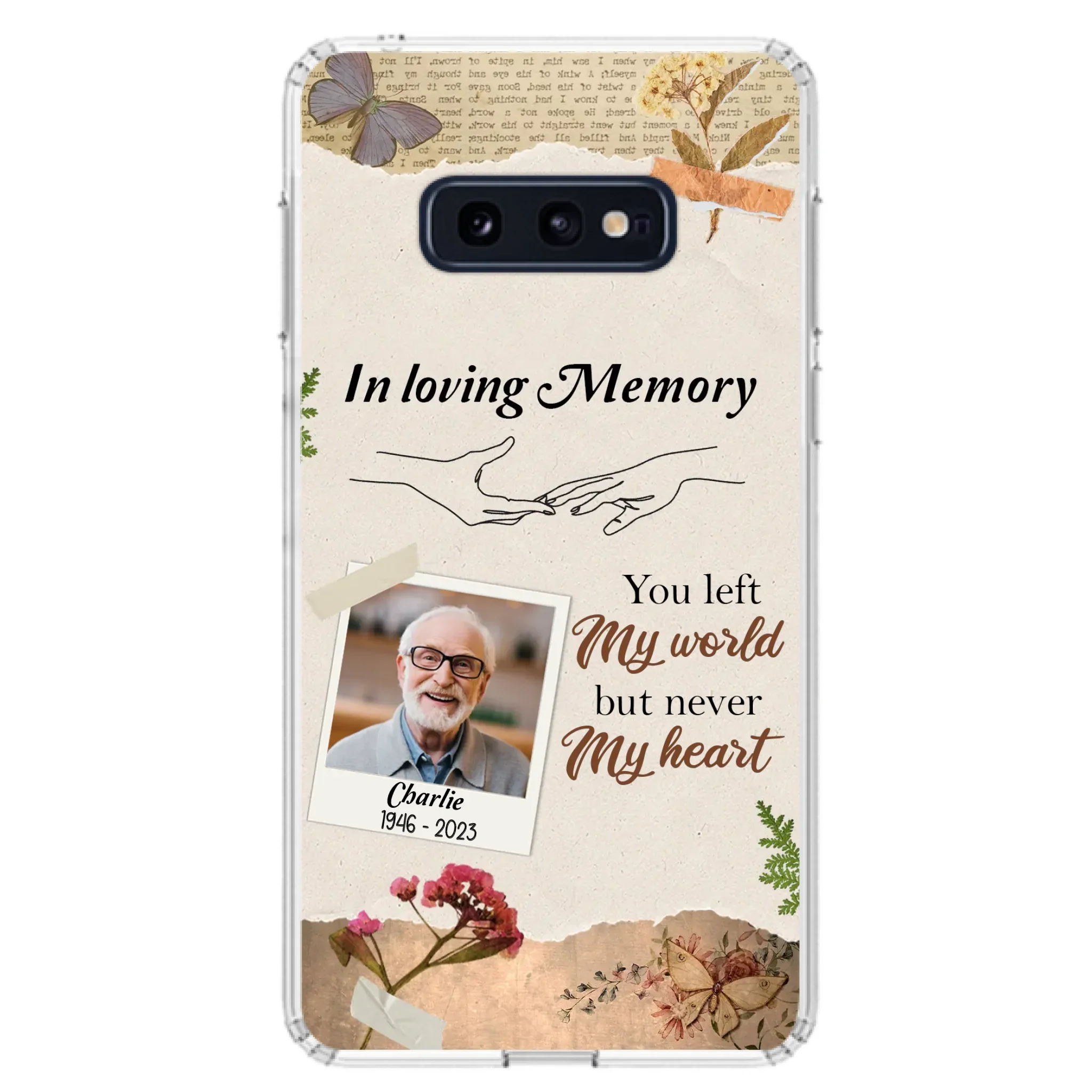 Custom Personalized Memorial Phone Case - Memorial Gift Idea For Family - Case For iPhone/Samsung - You Left My World But Never My Heart