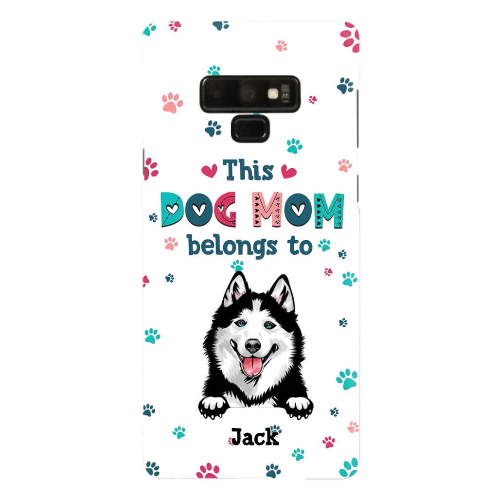 Custom Personalized Dog Phone Case For iPhone And Samsung - Gift Idea For Dog Lover - Up to 6 Dogs - This Dog Mom Belongs To