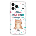 Custom Personalized Cat Phone Case For iPhone And Samsung - Gift Idea For Cat Lover - Up to 6 Cats - This Cat Mom Belongs To