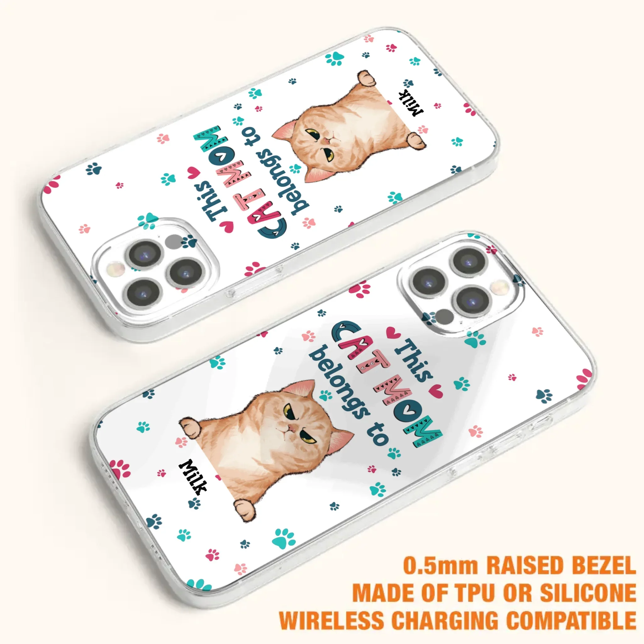 Custom Personalized Cat Phone Case For iPhone And Samsung - Gift Idea For Cat Lover - Up to 6 Cats - This Cat Mom Belongs To