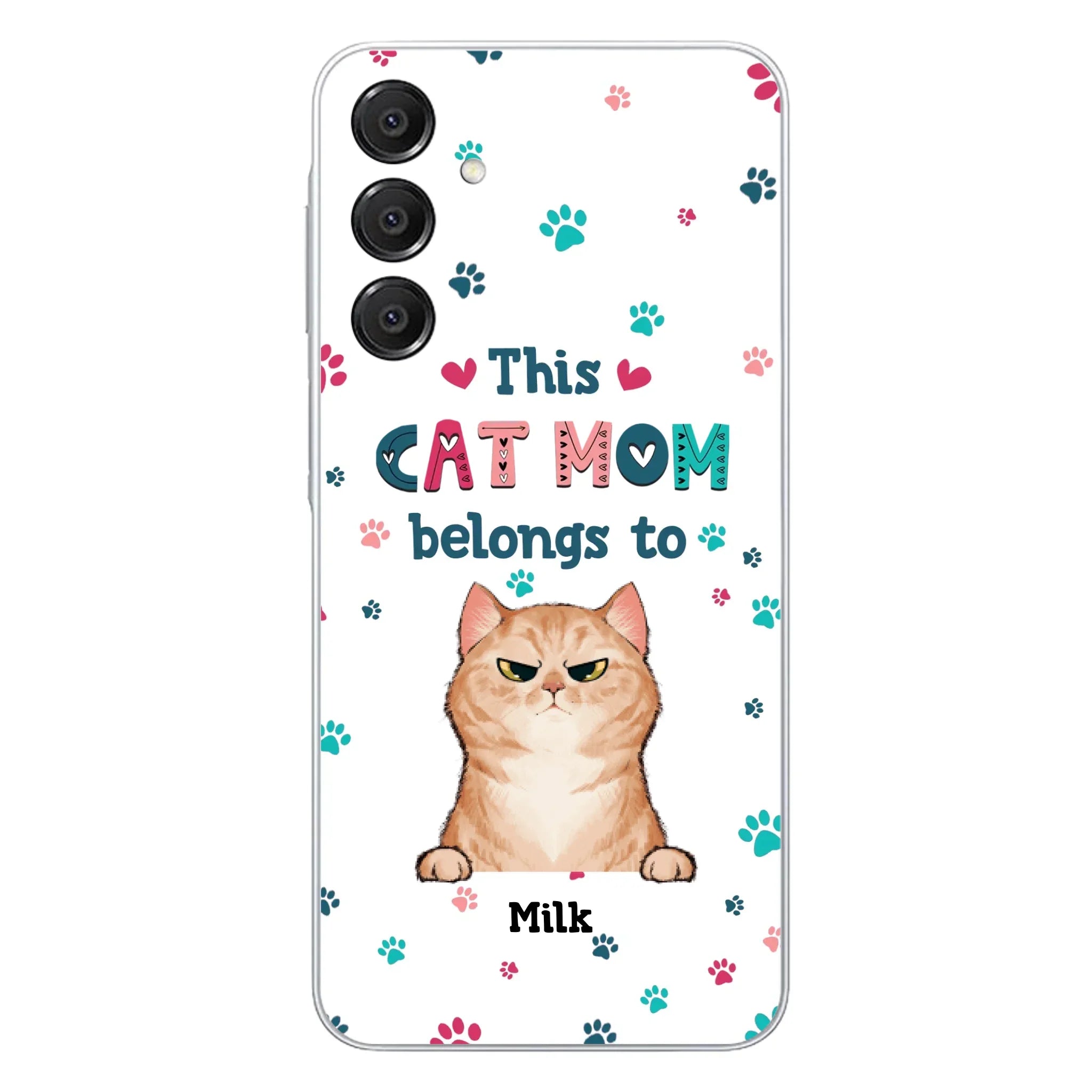 Custom Personalized Cat Phone Case For iPhone And Samsung - Gift Idea For Cat Lover - Up to 6 Cats - This Cat Mom Belongs To