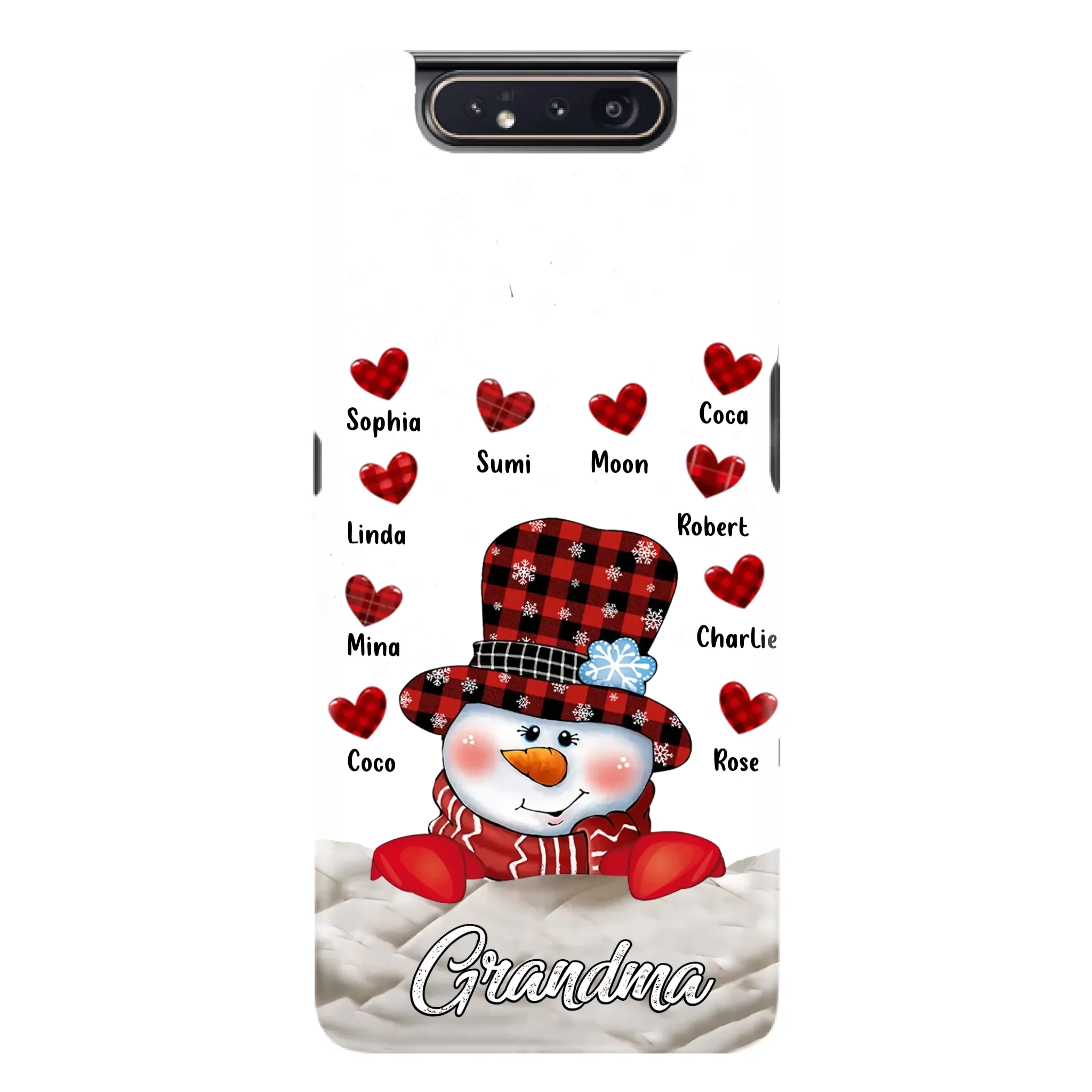 Personalized Snowman Grandma Phone Case - Christmas Gift Idea For Grandma - Up to 10 Kids - Case For iPhone/Samsung