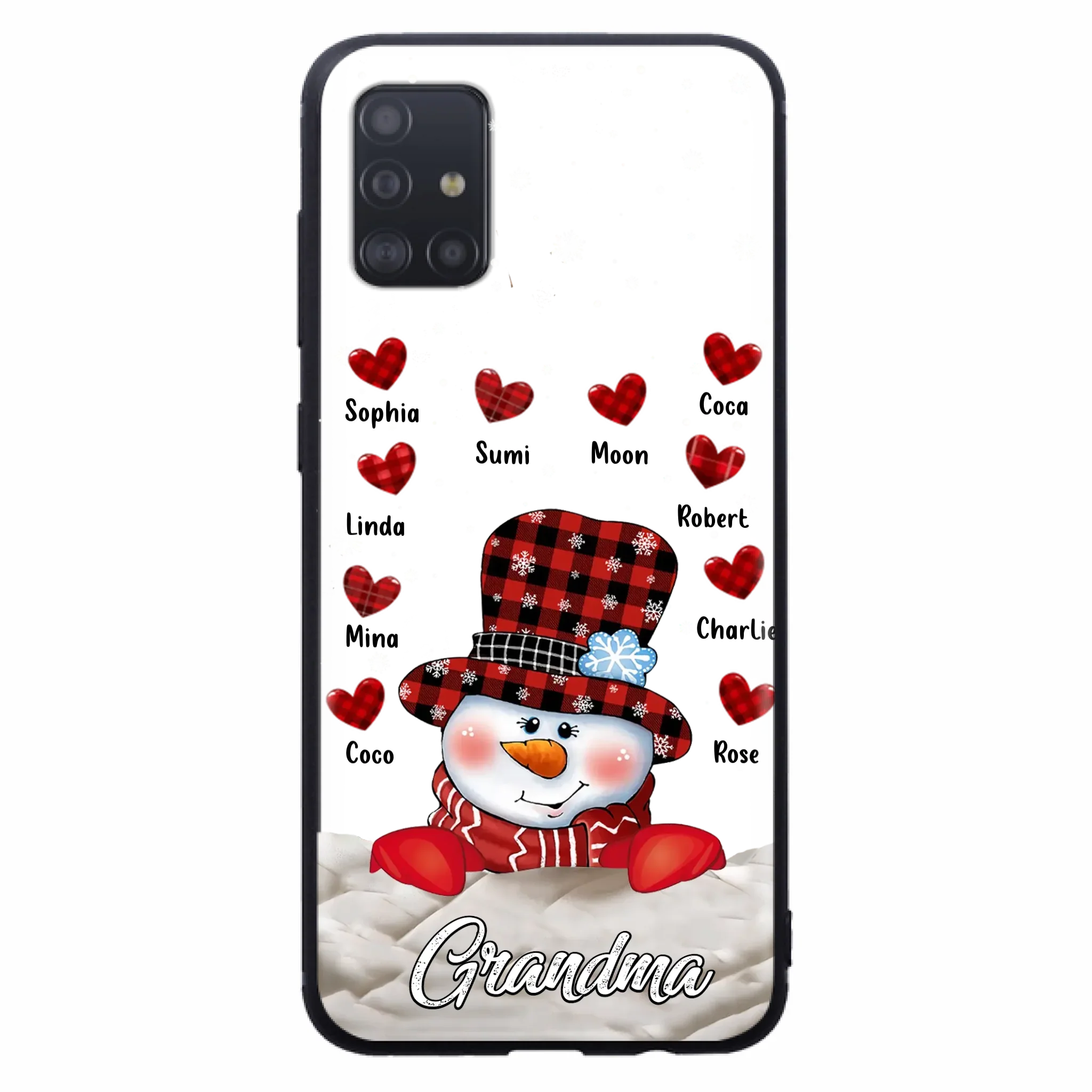 Personalized Snowman Grandma Phone Case - Christmas Gift Idea For Grandma - Up to 10 Kids - Case For iPhone/Samsung