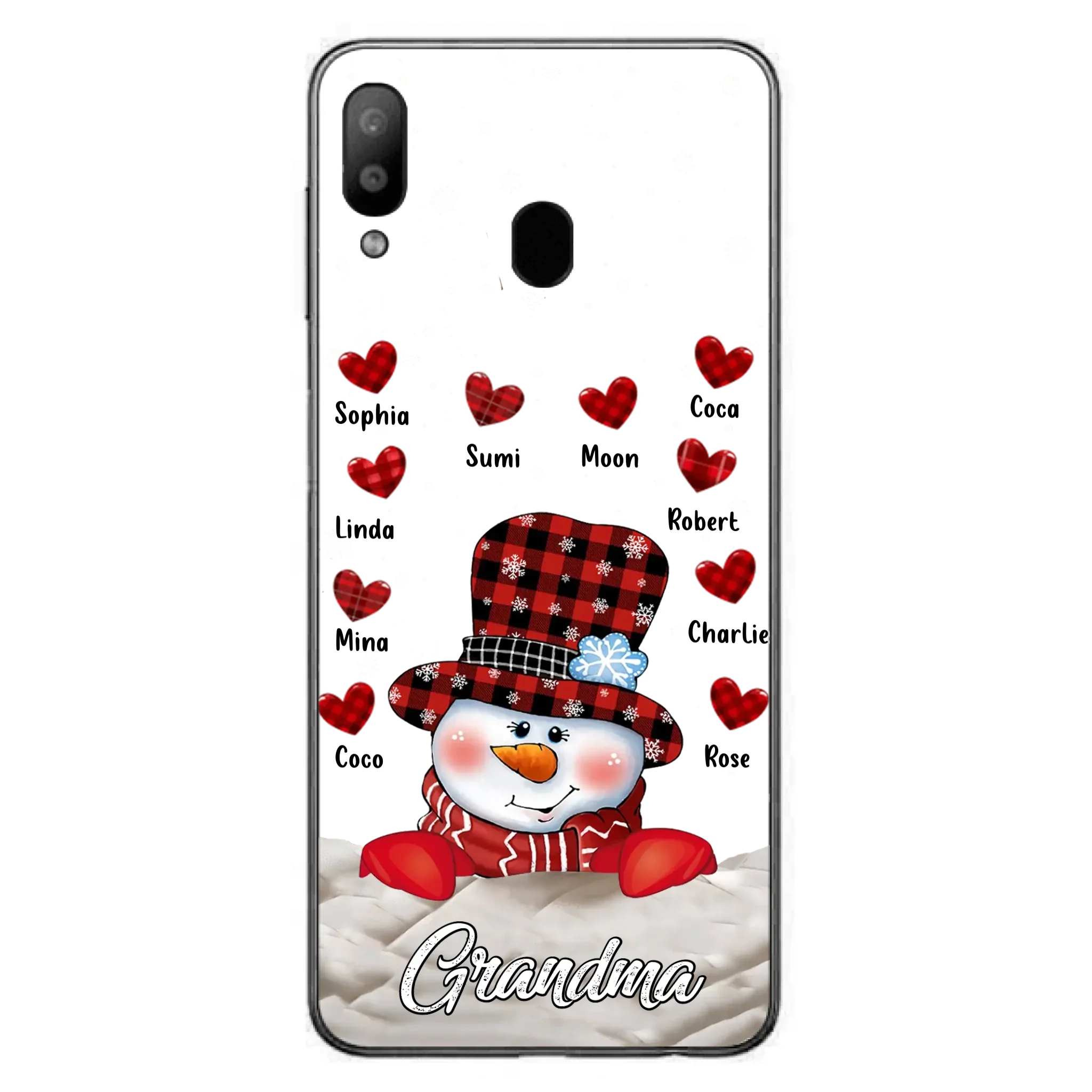 Personalized Snowman Grandma Phone Case - Christmas Gift Idea For Grandma - Up to 10 Kids - Case For iPhone/Samsung
