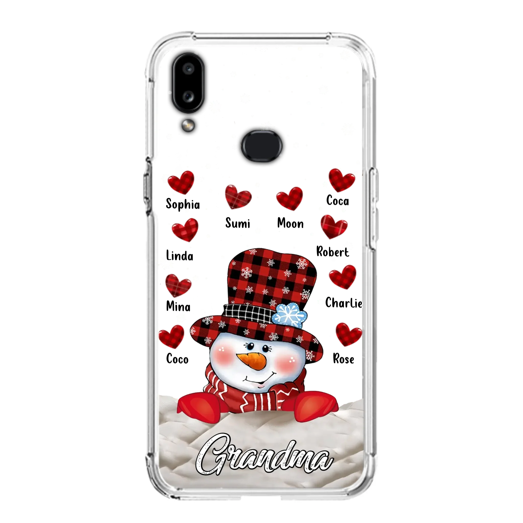 Personalized Snowman Grandma Phone Case - Christmas Gift Idea For Grandma - Up to 10 Kids - Case For iPhone/Samsung