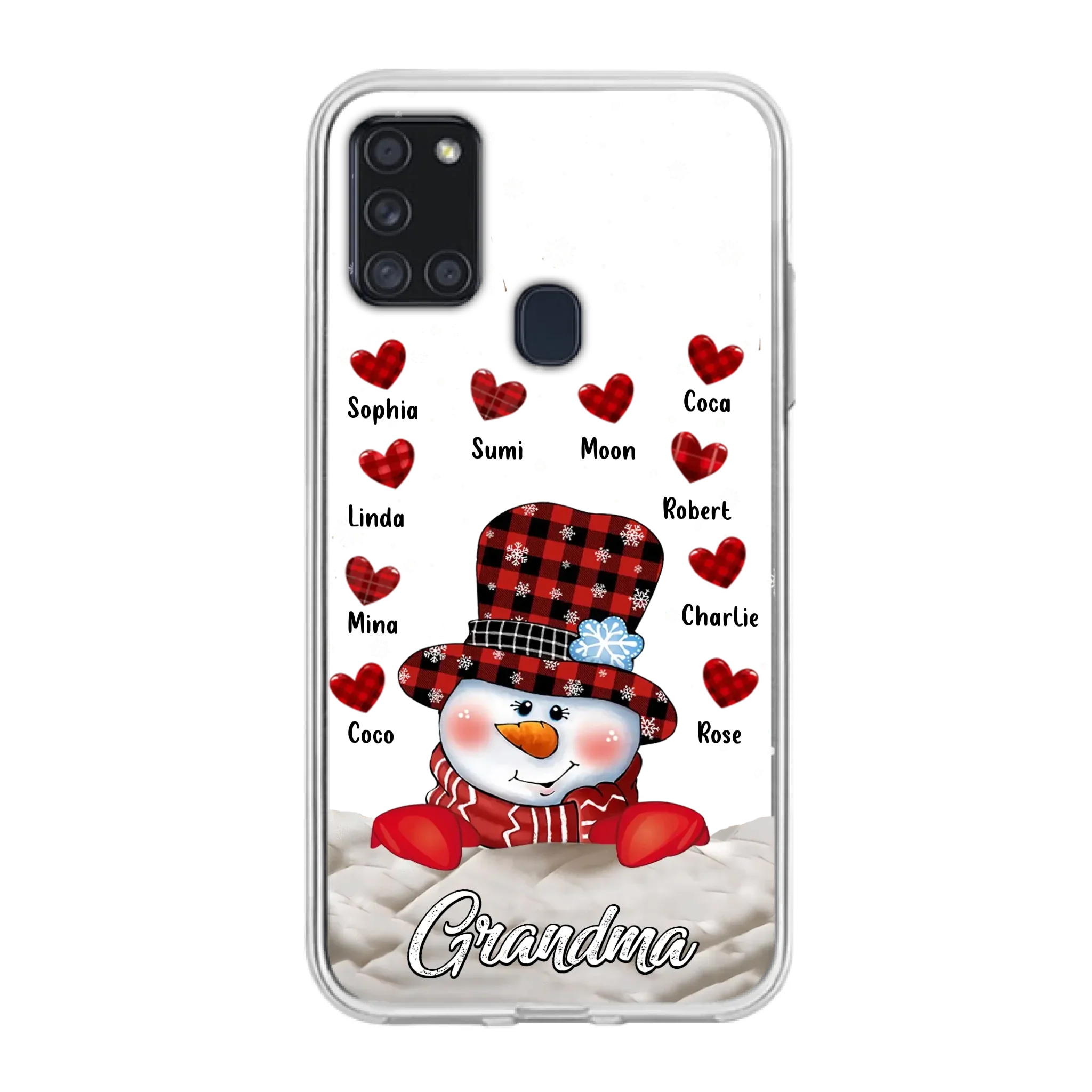 Personalized Snowman Grandma Phone Case - Christmas Gift Idea For Grandma - Up to 10 Kids - Case For iPhone/Samsung