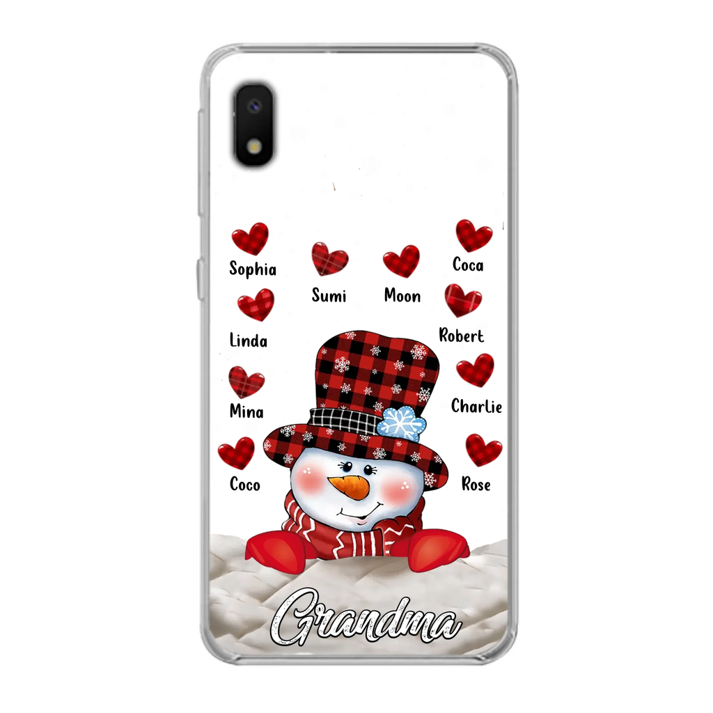 Personalized Snowman Grandma Phone Case - Christmas Gift Idea For Grandma - Up to 10 Kids - Case For iPhone/Samsung
