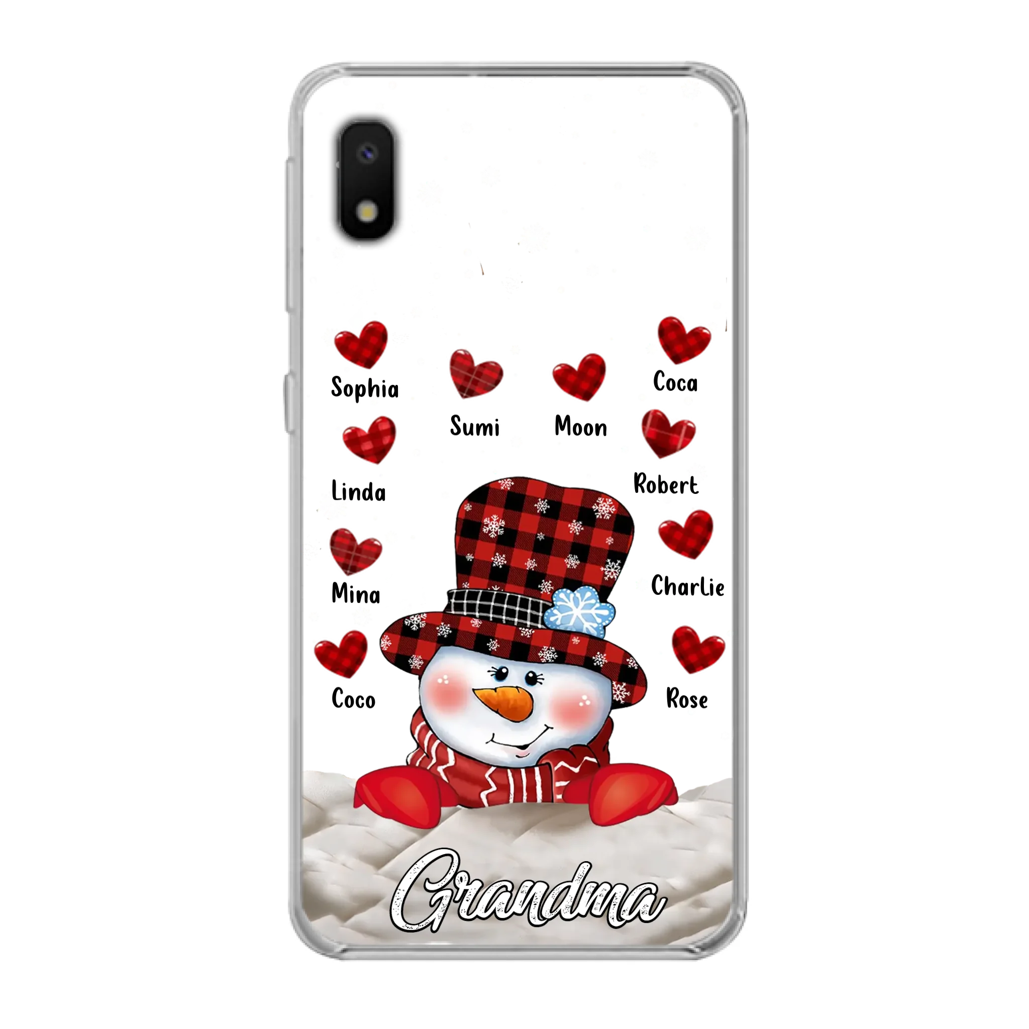 Personalized Snowman Grandma Phone Case - Christmas Gift Idea For Grandma - Up to 10 Kids - Case For iPhone/Samsung