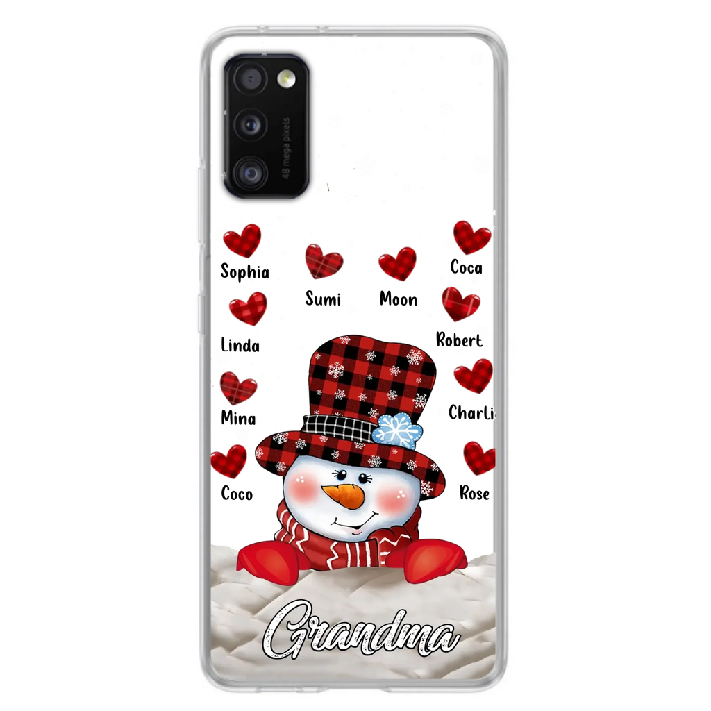 Personalized Snowman Grandma Phone Case - Christmas Gift Idea For Grandma - Up to 10 Kids - Case For iPhone/Samsung