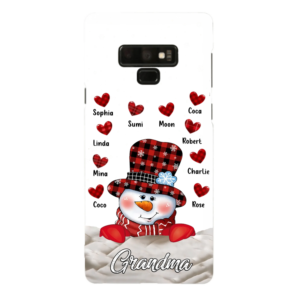 Personalized Snowman Grandma Phone Case - Christmas Gift Idea For Grandma - Up to 10 Kids - Case For iPhone/Samsung