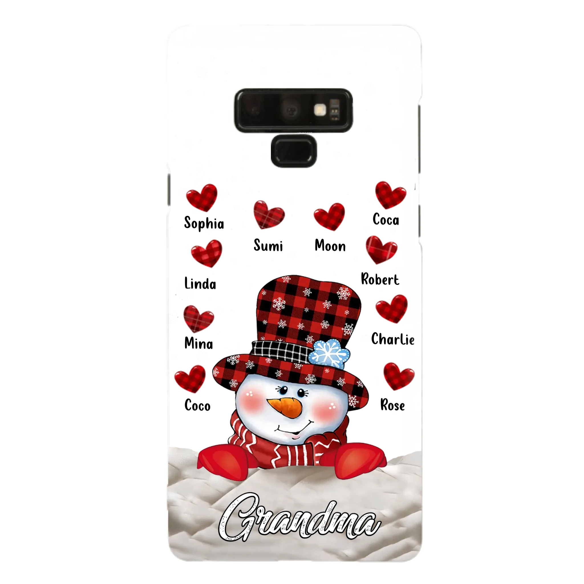 Personalized Snowman Grandma Phone Case - Christmas Gift Idea For Grandma - Up to 10 Kids - Case For iPhone/Samsung