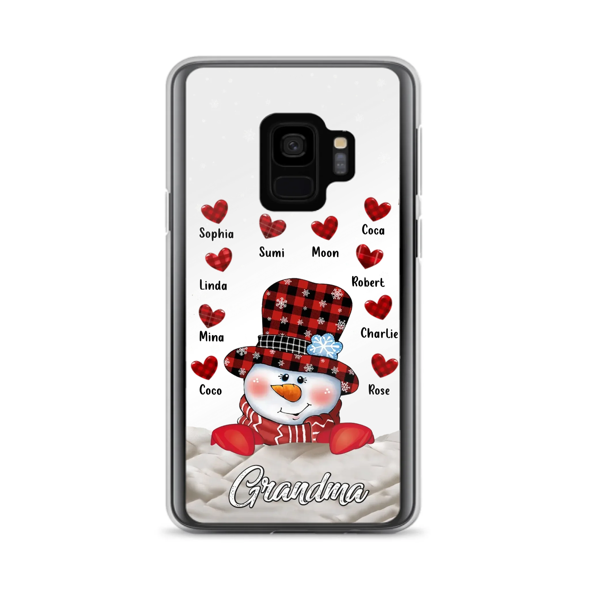 Personalized Snowman Grandma Phone Case - Christmas Gift Idea For Grandma - Up to 10 Kids - Case For iPhone/Samsung