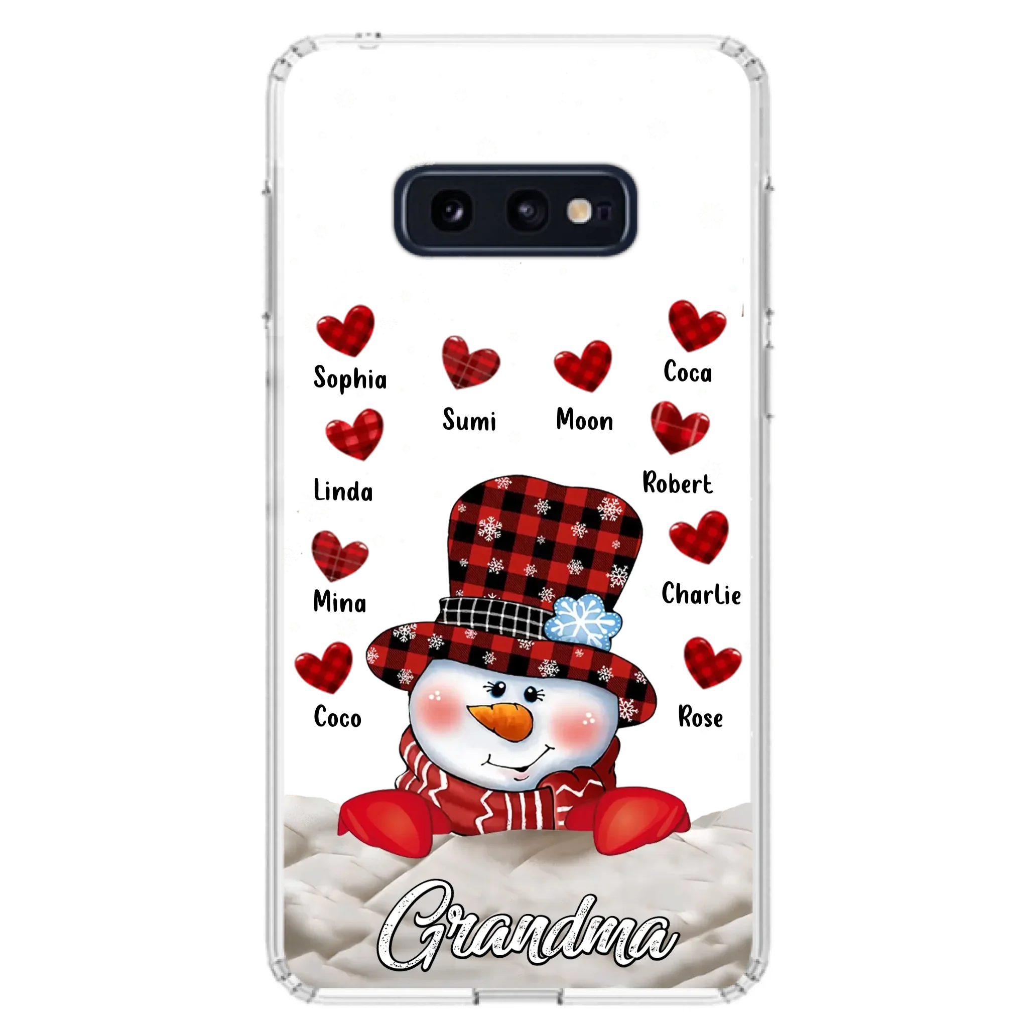 Personalized Snowman Grandma Phone Case - Christmas Gift Idea For Grandma - Up to 10 Kids - Case For iPhone/Samsung
