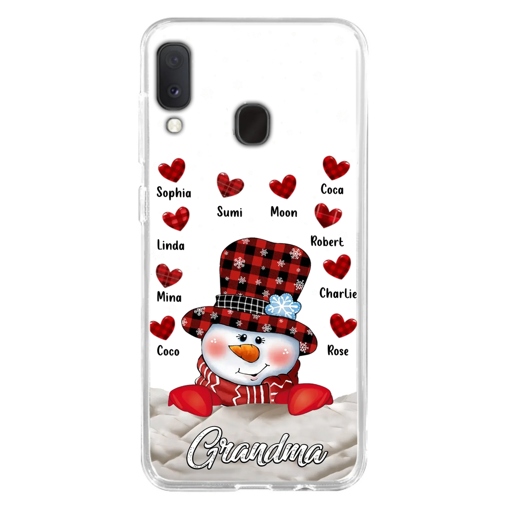 Personalized Snowman Grandma Phone Case - Christmas Gift Idea For Grandma - Up to 10 Kids - Case For iPhone/Samsung