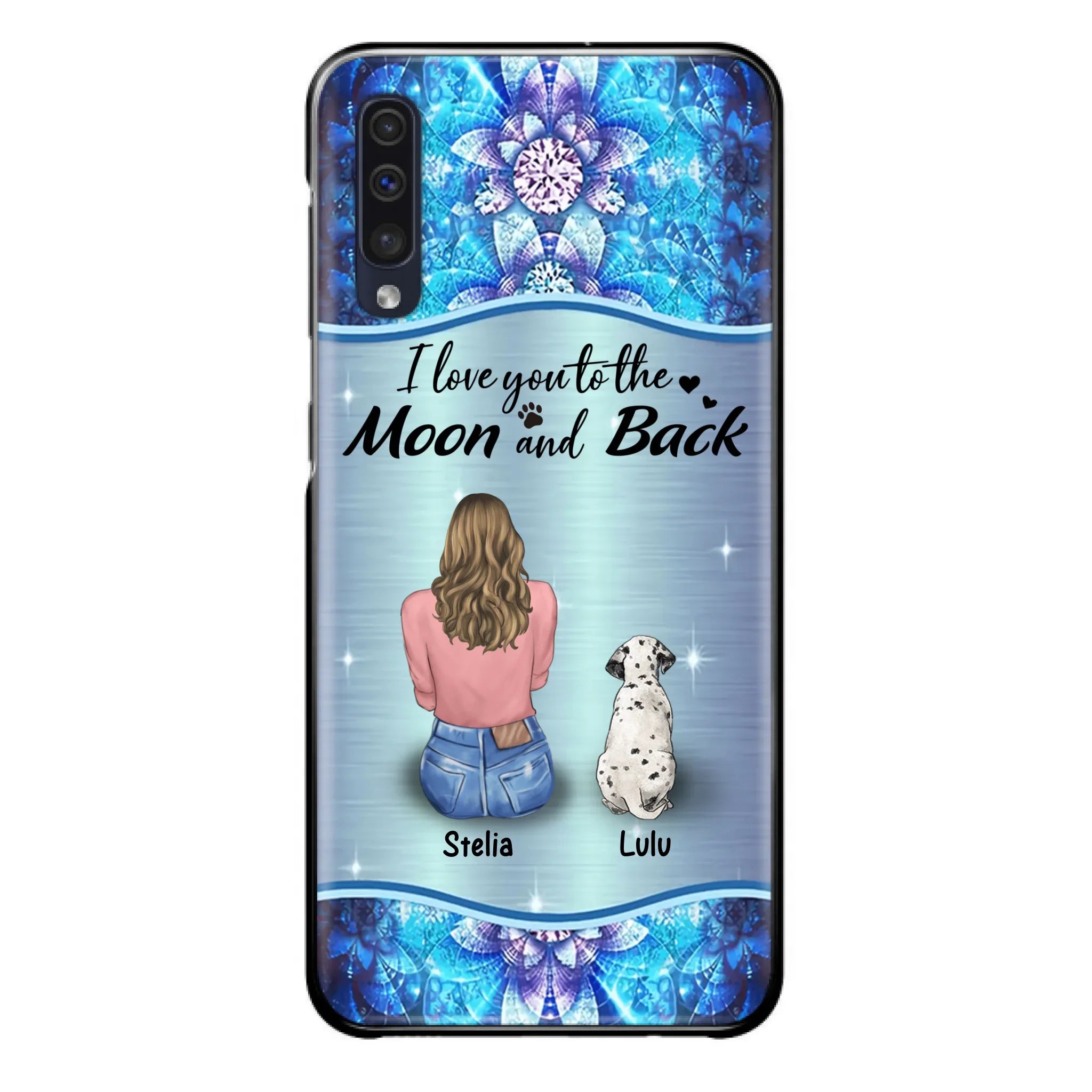 Personalized Dog Mom Phone Case - Upto 4 Dogs -Gift Idea For Dog Owners - I Love You To The Moon And Back - Case For iPhone/Samsung