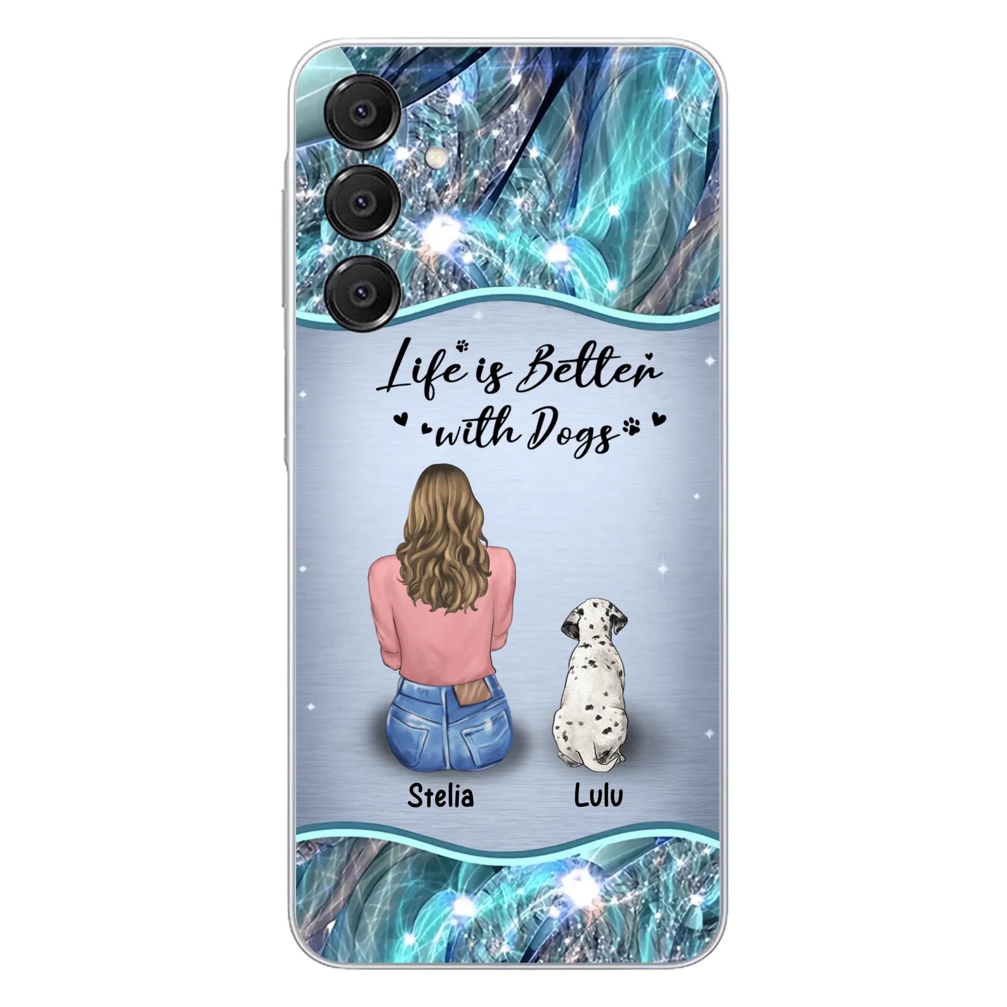 Personalized Dog Mom Phone Case - Upto 4 Dogs -Gift Idea For Dog Owners - Life Is Better With Dogs - Case For iPhone/Samsung