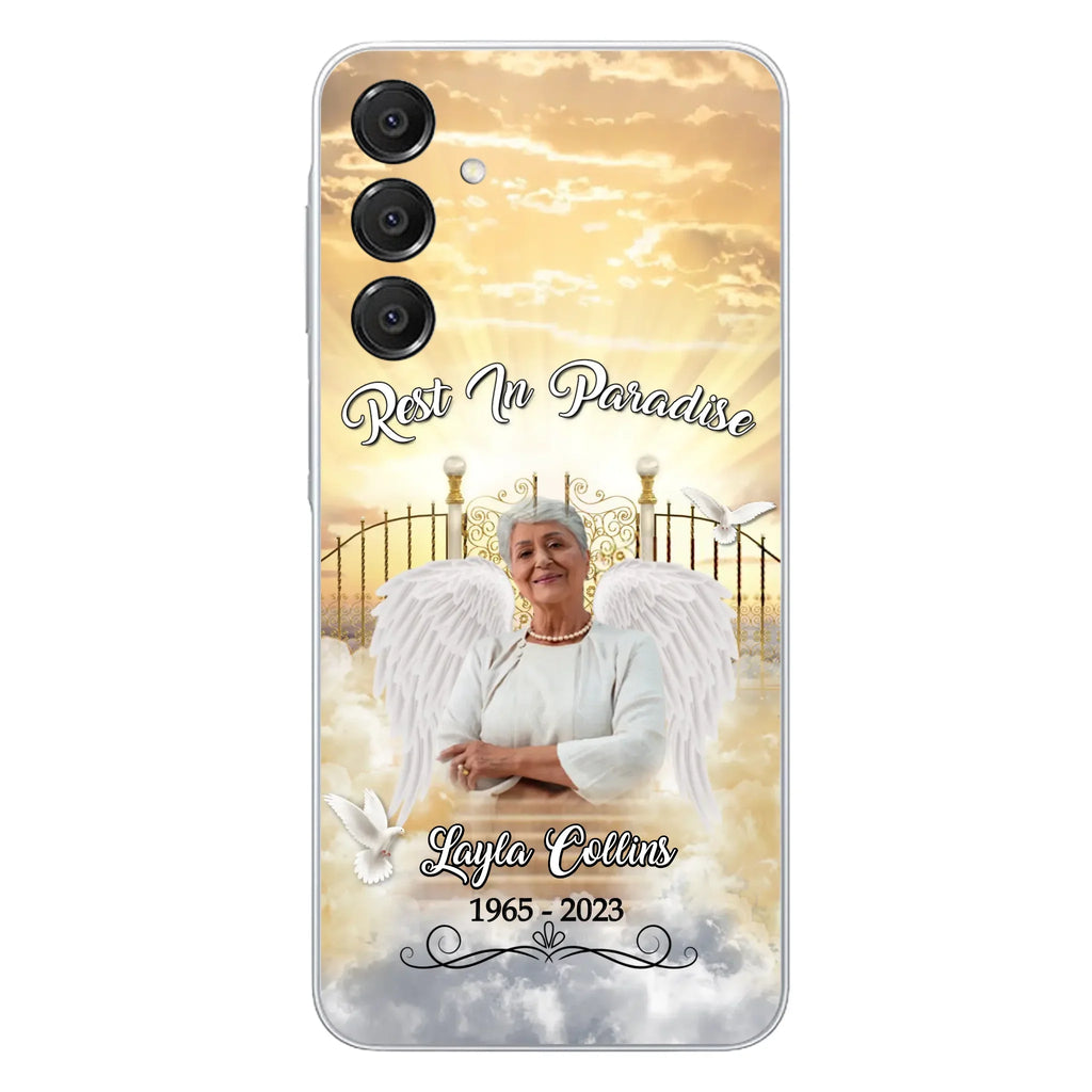 Custom Personalized Rest In Paradise Memorial Phone Case - Upload Photo - Memorial Gift Idea For Family - Case For iPhone And Samsung