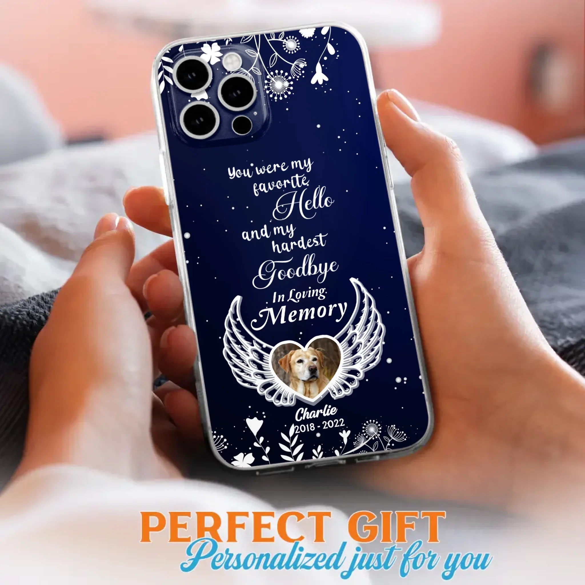 Personalized Memorial Phone Case - Memorial Gift Idea For Pet Lovers - You Were My Favorite Hello And My Hardest Goodbye - Case For iPhone/Samsung