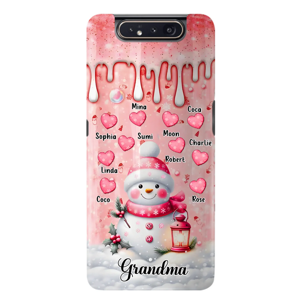 Personalized Snowman Grandma Phone Case - Christmas Gift Idea For Grandma - Up to 10 Kids - Case For iPhone/Samsung - Grandma