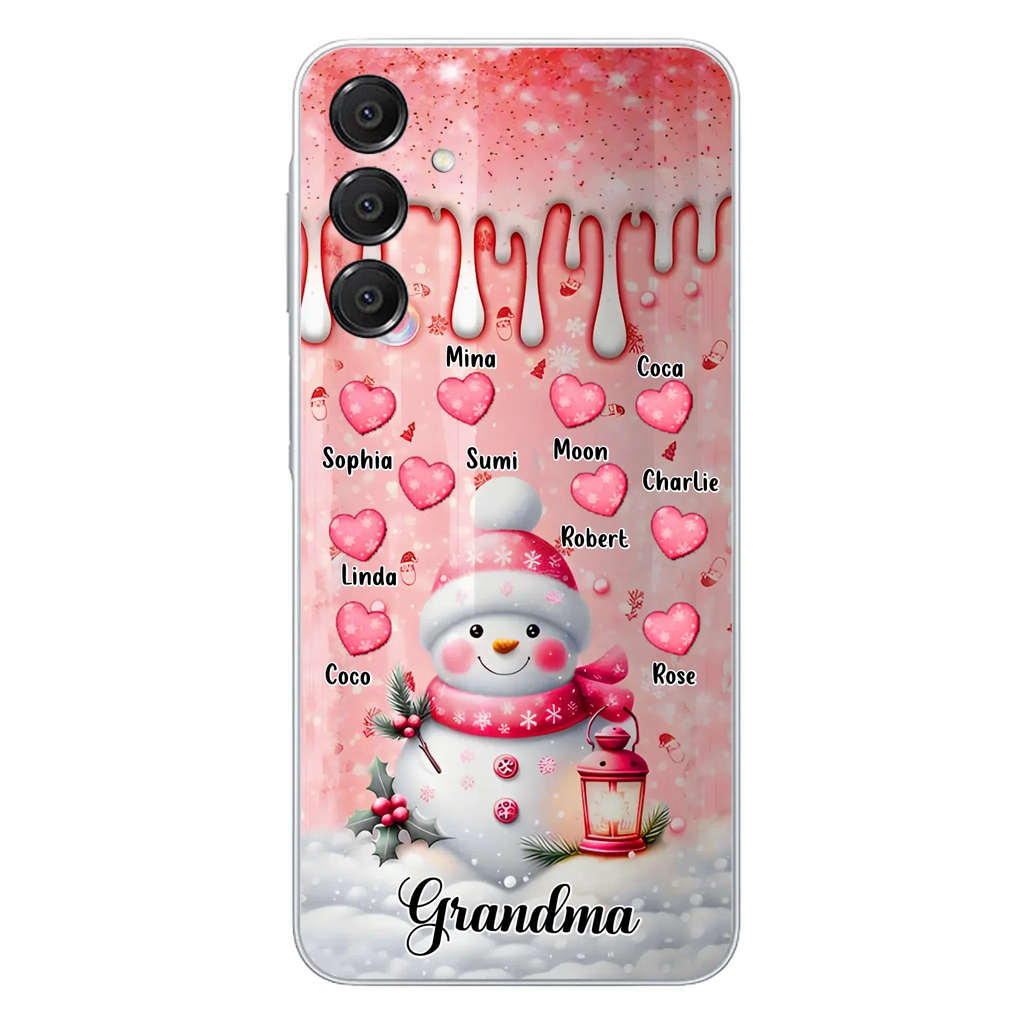 Personalized Snowman Grandma Phone Case - Christmas Gift Idea For Grandma - Up to 10 Kids - Case For iPhone/Samsung - Grandma