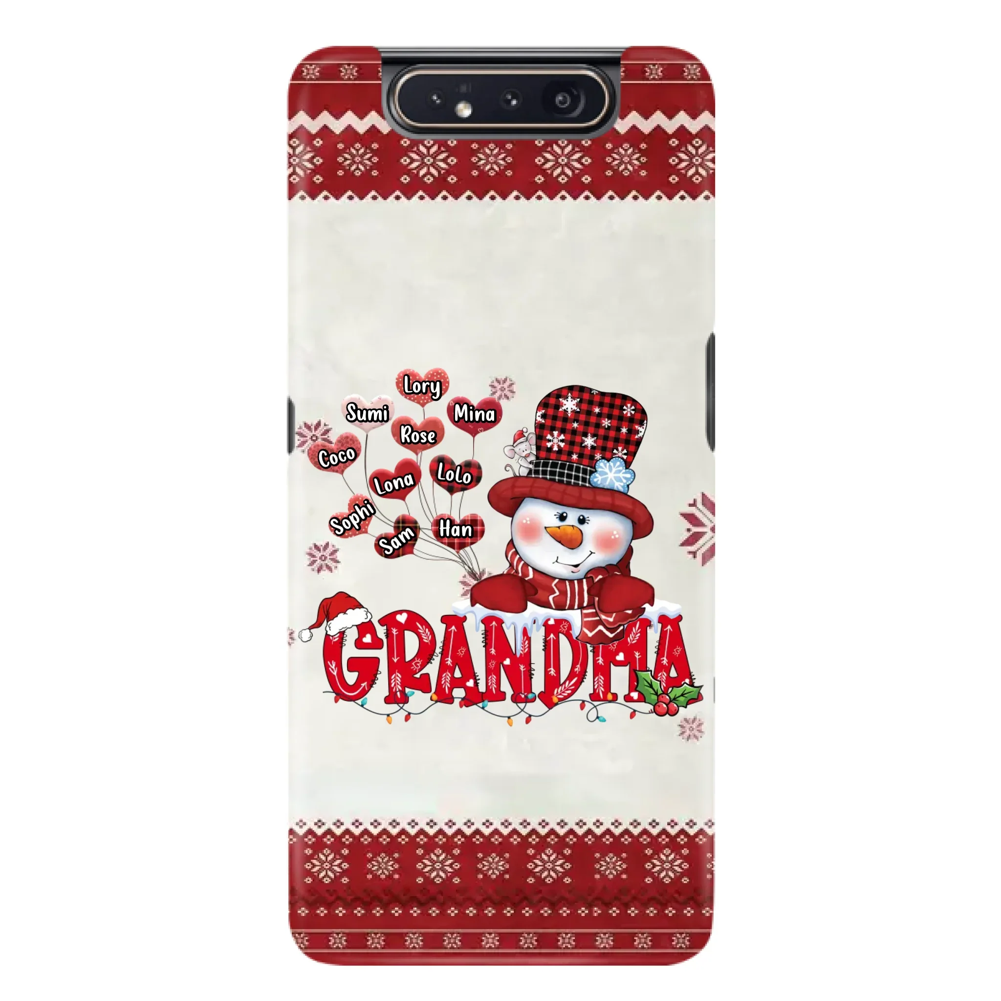 Personalized Snowman Grandma Phone Case - Christmas Gift Idea For Grandma - Up to 10 Kids - Case For iPhone/Samsung