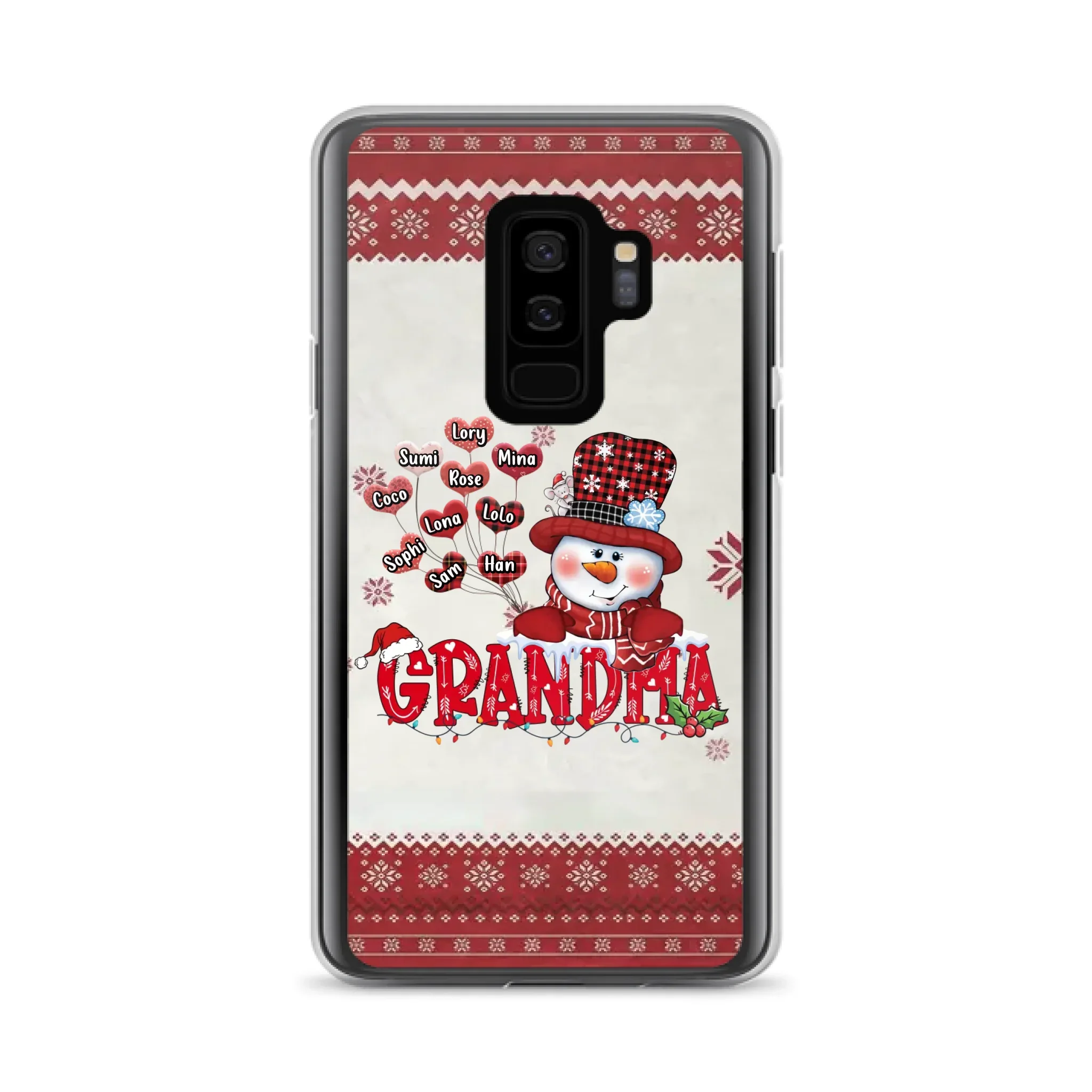 Personalized Snowman Grandma Phone Case - Christmas Gift Idea For Grandma - Up to 10 Kids - Case For iPhone/Samsung