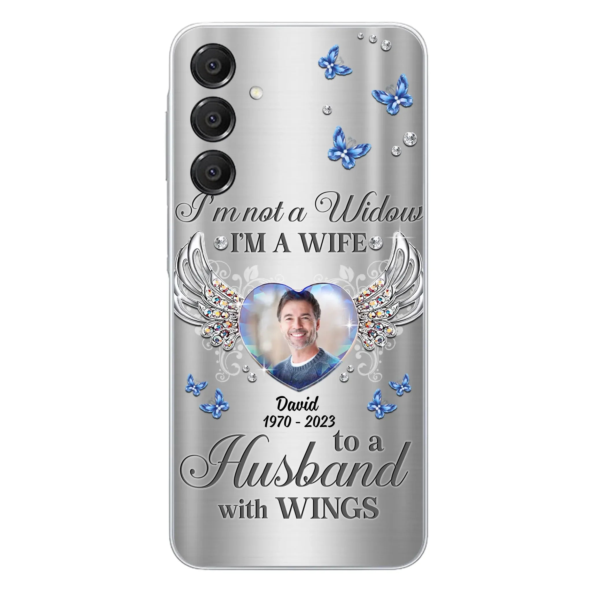 Personalized Memorial Husband Phone Case - Memorial Gift Idea - I'm Not A Widow I'm A Wife To A Husband With Wings - Case For iPhone/Samsung