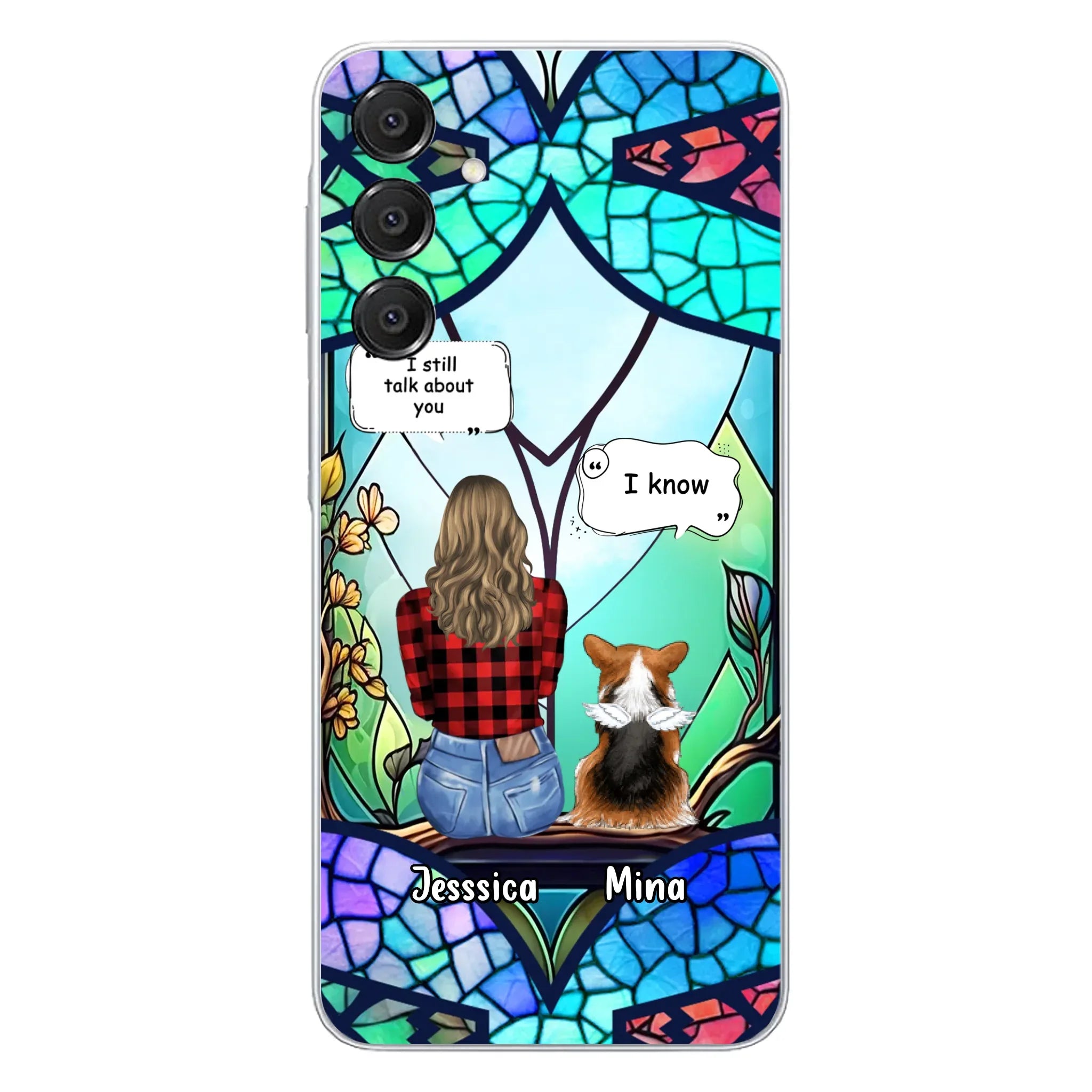 Custom Personalized Memorial Pet Phone Case - Memorial Gift Idea For Dog/ Cat/ Rabbits Owners - Up to 3 Dogs/ Cats/ Rabbits - Case For iPhone And Samsung