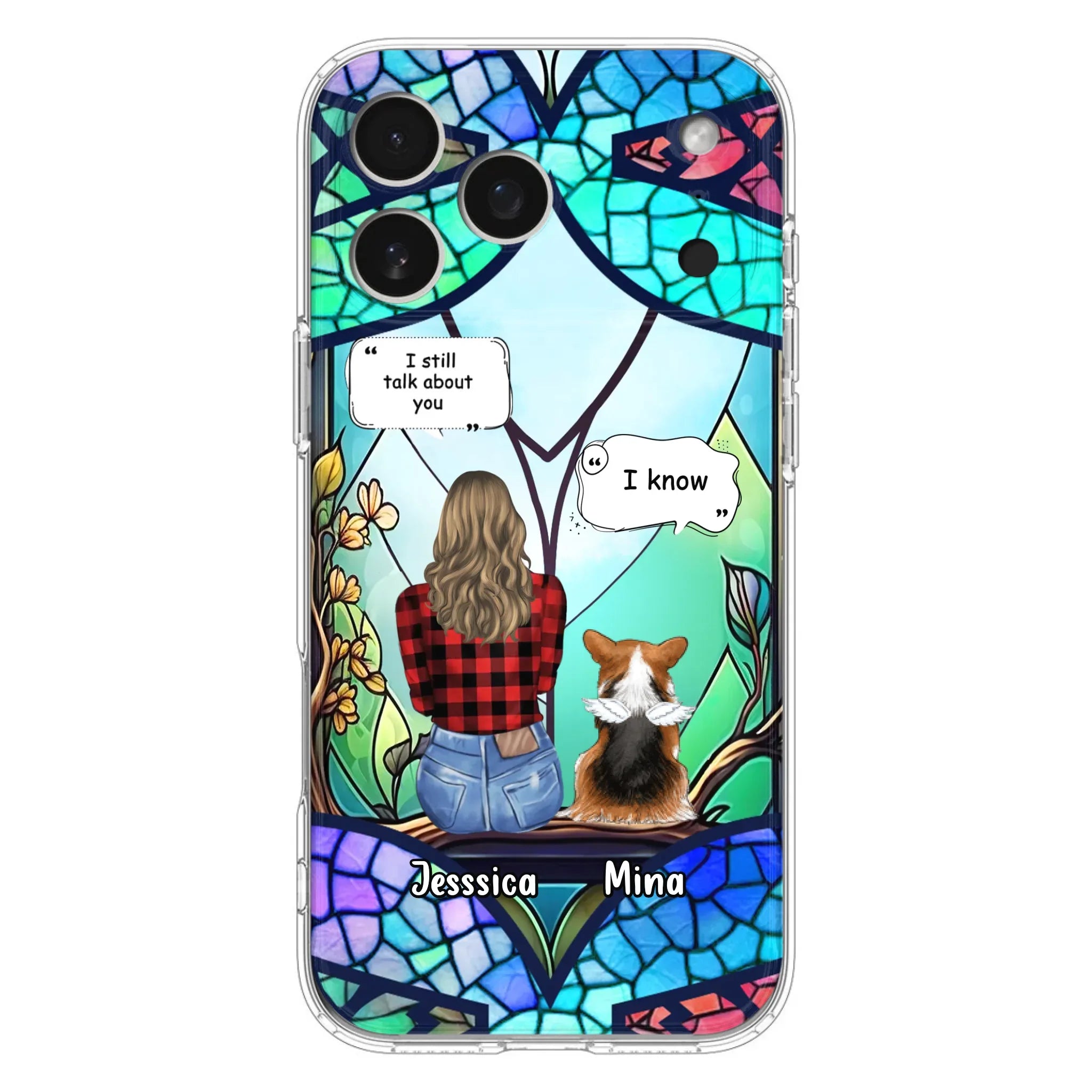 Custom Personalized Memorial Pet Phone Case - Memorial Gift Idea For Dog/ Cat/ Rabbits Owners - Up to 3 Dogs/ Cats/ Rabbits - Case For iPhone And Samsung