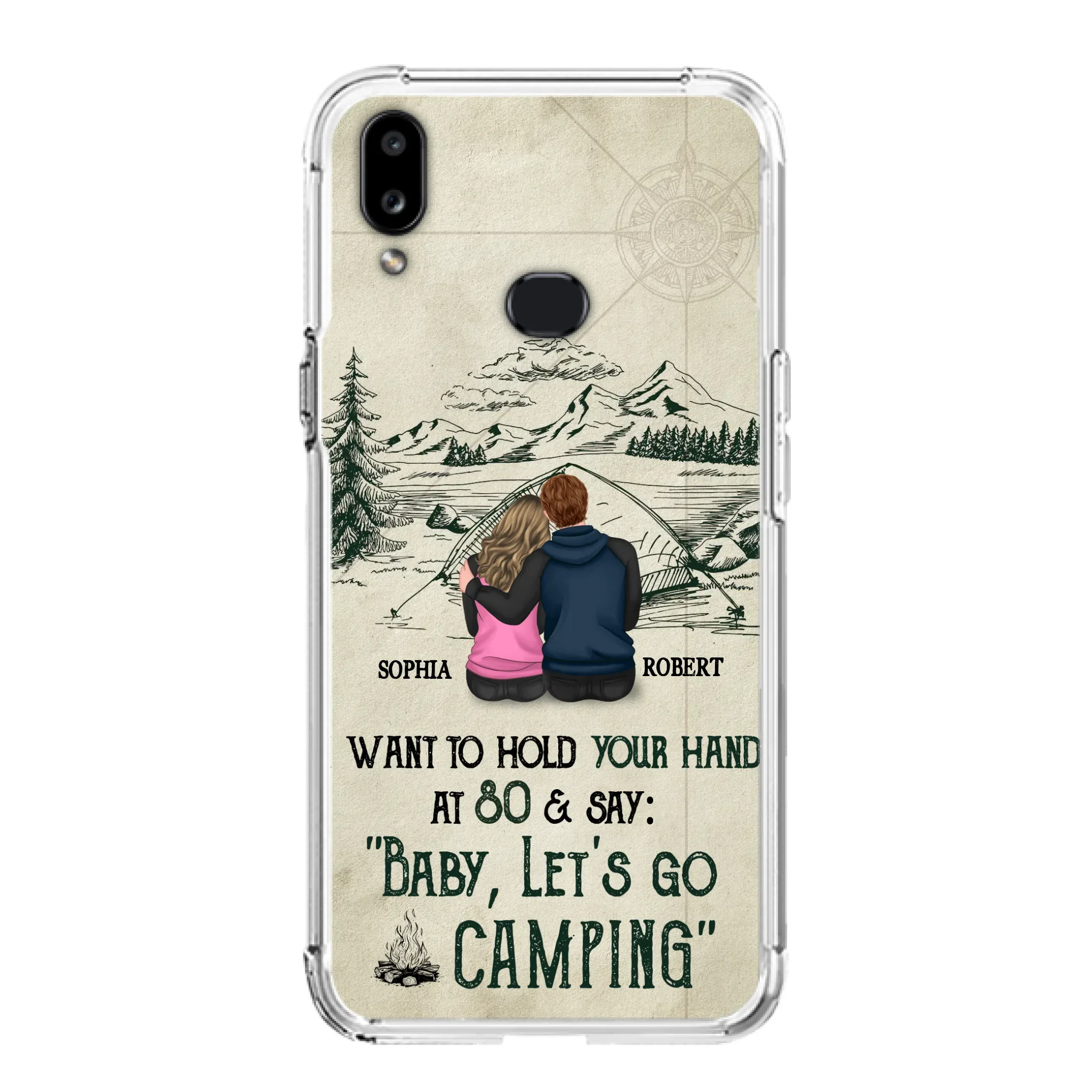 Custom Personalized Couple Phone Case - Gift Idea For Couple - Case For iPhone/Samsung - Baby Let's Go Camping