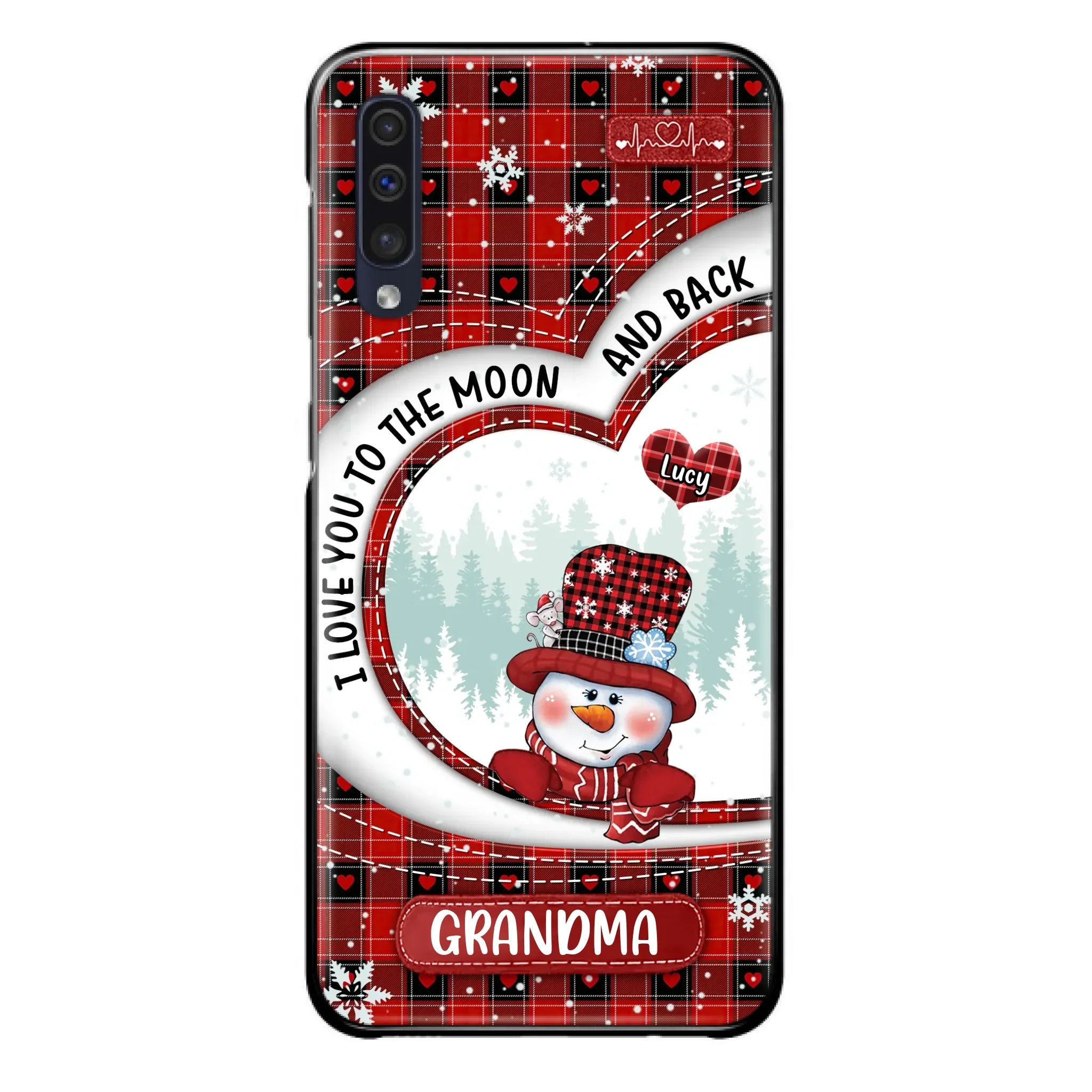 Custom Personalized Snowman Grandma Phone Case - Christmas Gift Idea For Grandma - Up to 12 Kids - Case For iPhone/Samsung - I Love You To The Moon And Back