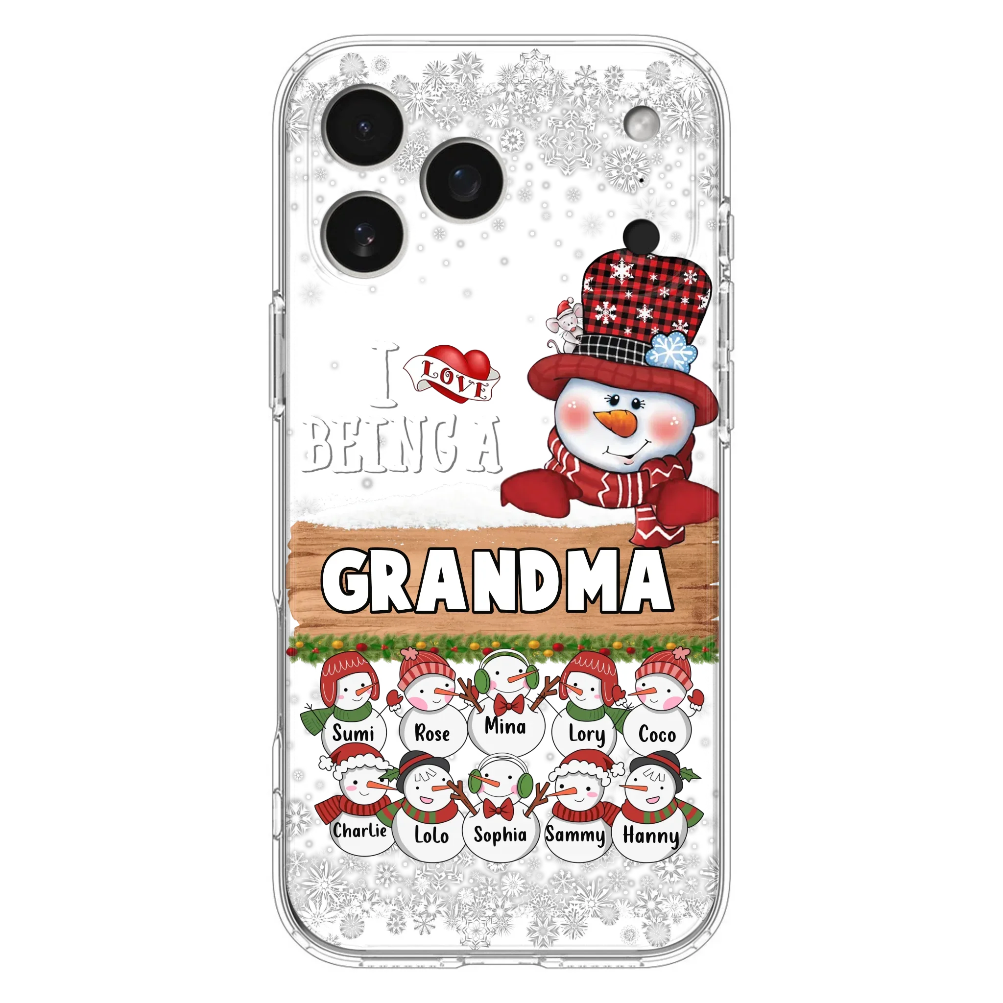 Custom Personalized Grandma Phone Case - Upto 10 Grandkids - Christmas Gift Idea for Grandma - I Love Being A Grandma - Case For iPhone/Samsung