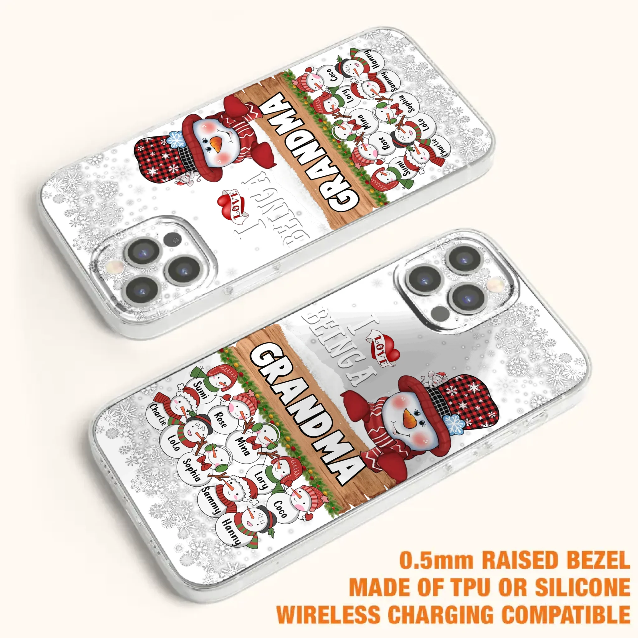 Custom Personalized Grandma Phone Case - Upto 10 Grandkids - Christmas Gift Idea for Grandma - I Love Being A Grandma - Case For iPhone/Samsung