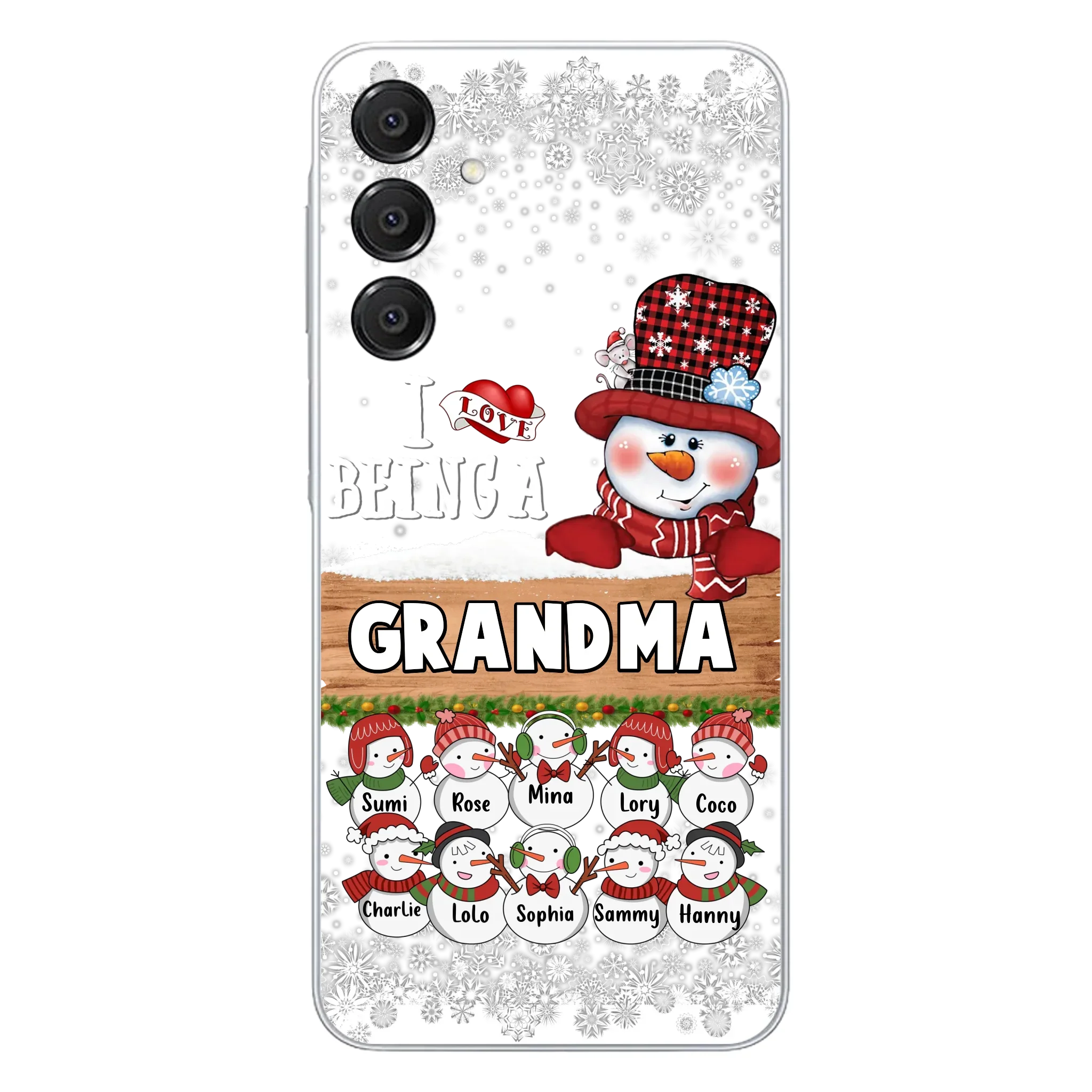 Custom Personalized Grandma Phone Case - Upto 10 Grandkids - Christmas Gift Idea for Grandma - I Love Being A Grandma - Case For iPhone/Samsung