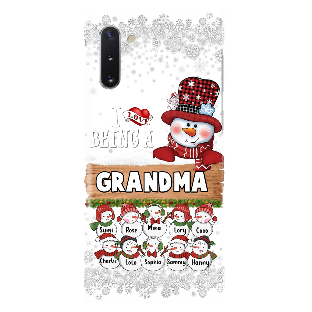 Custom Personalized Grandma Phone Case - Upto 10 Grandkids - Christmas Gift Idea for Grandma - I Love Being A Grandma - Case For iPhone/Samsung