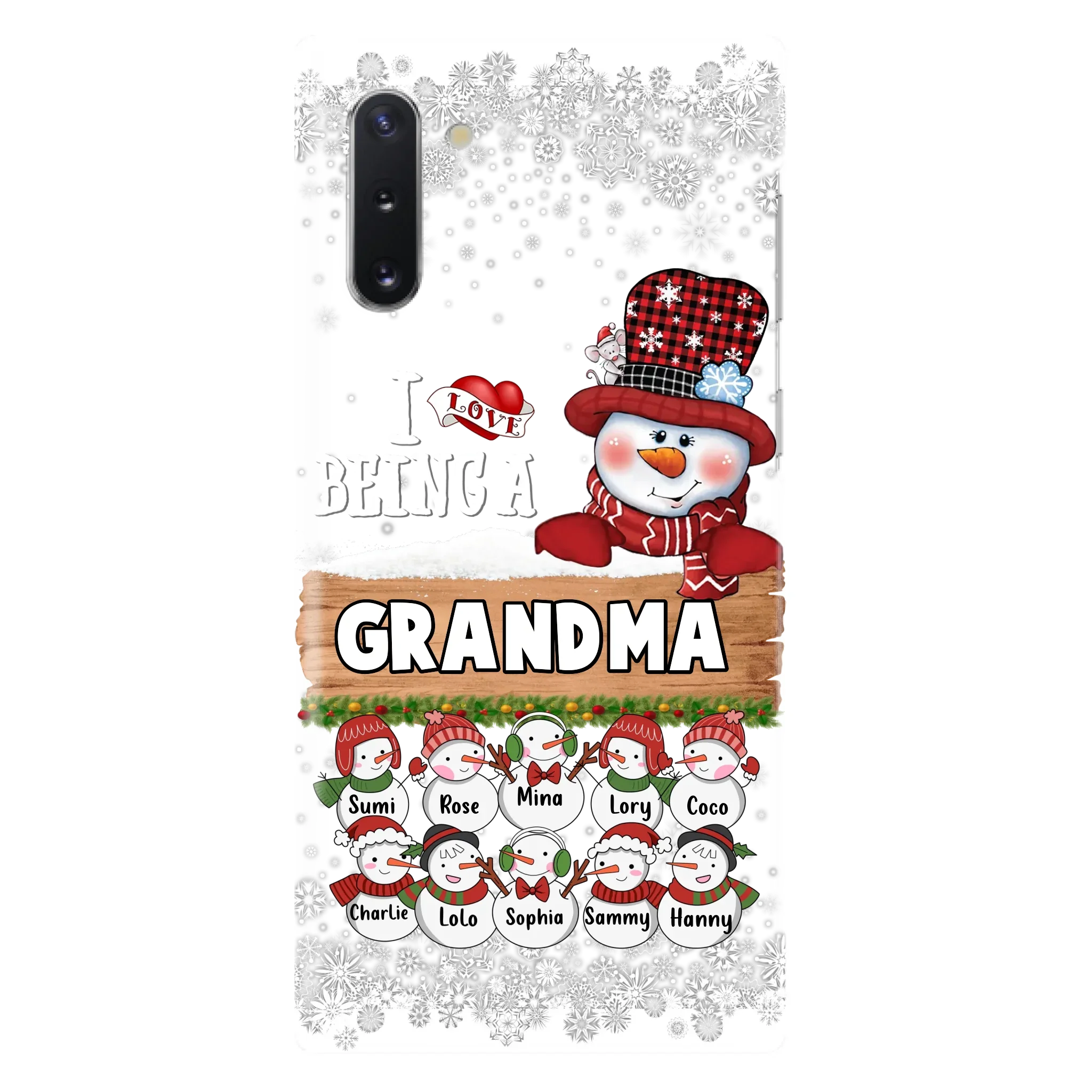 Custom Personalized Grandma Phone Case - Upto 10 Grandkids - Christmas Gift Idea for Grandma - I Love Being A Grandma - Case For iPhone/Samsung