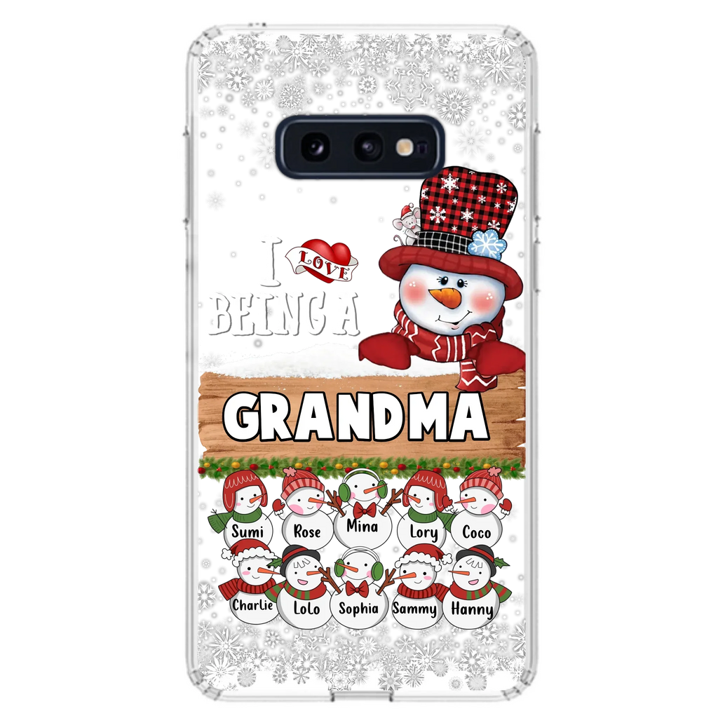 Custom Personalized Grandma Phone Case - Upto 10 Grandkids - Christmas Gift Idea for Grandma - I Love Being A Grandma - Case For iPhone/Samsung