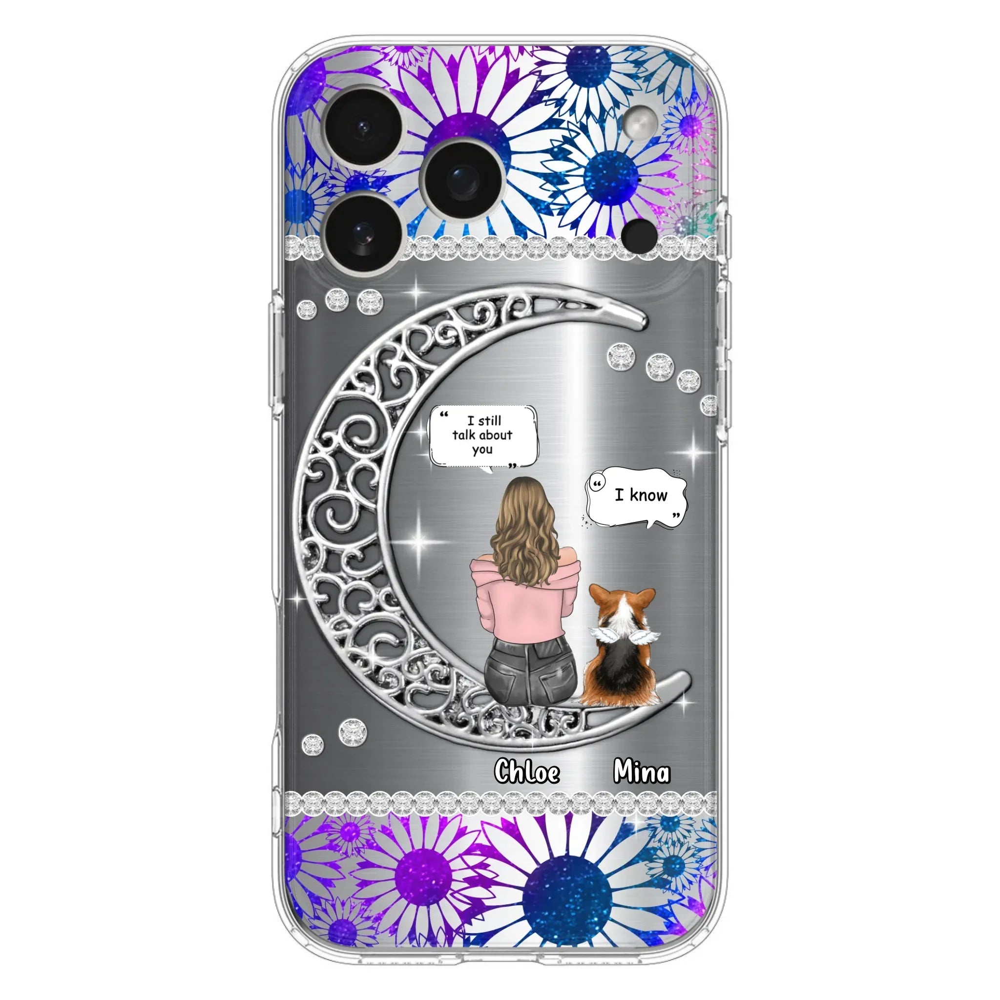 Custom Personalized To The Moon & Back Pet Phone Case - Memorial Gift Idea For Dog/ Cat/ Rabbits Owners - Up to 4 Dogs/ Cats/ Rabbits - Case For iPhone And Samsung