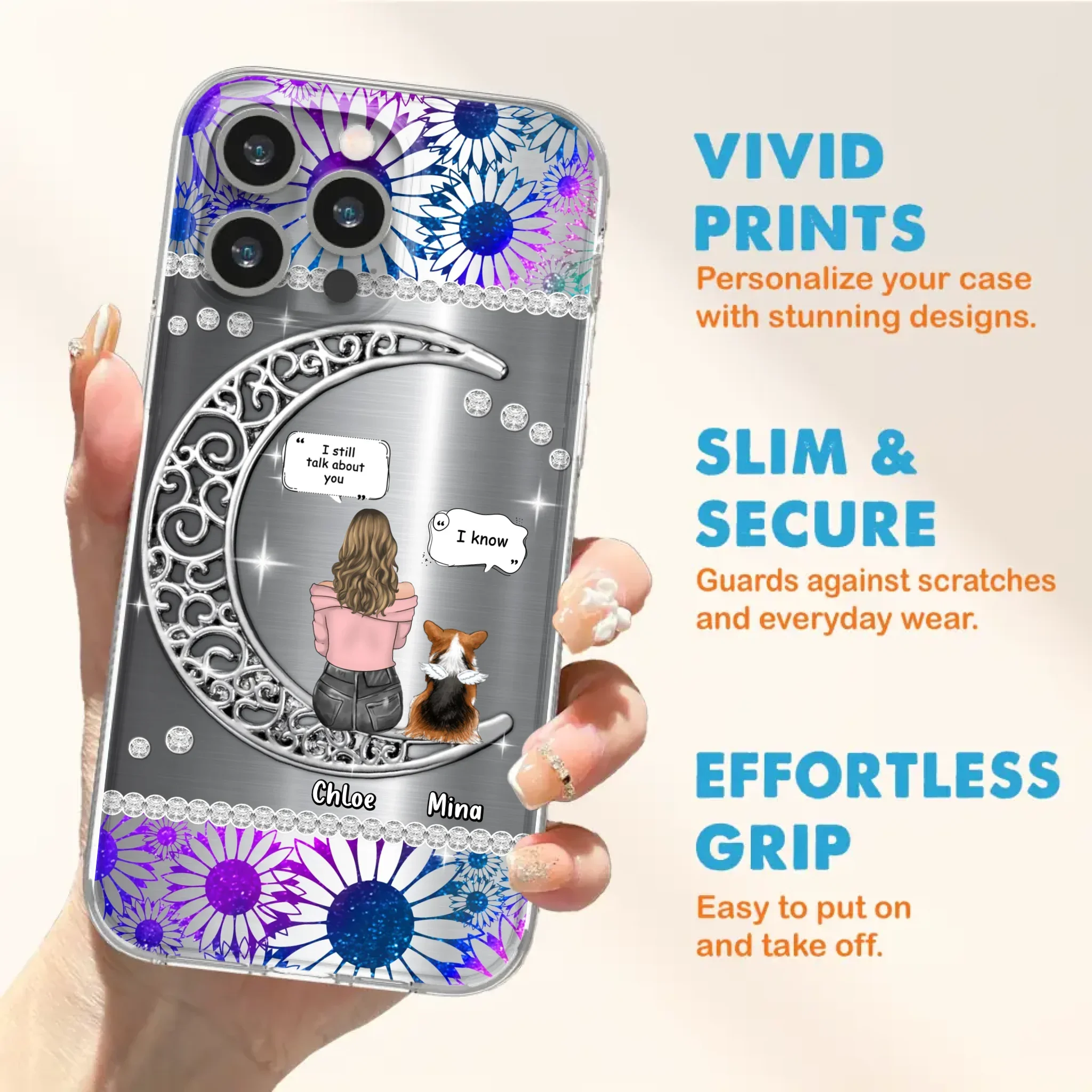 Custom Personalized To The Moon & Back Pet Phone Case - Memorial Gift Idea For Dog/ Cat/ Rabbits Owners - Up to 4 Dogs/ Cats/ Rabbits - Case For iPhone And Samsung