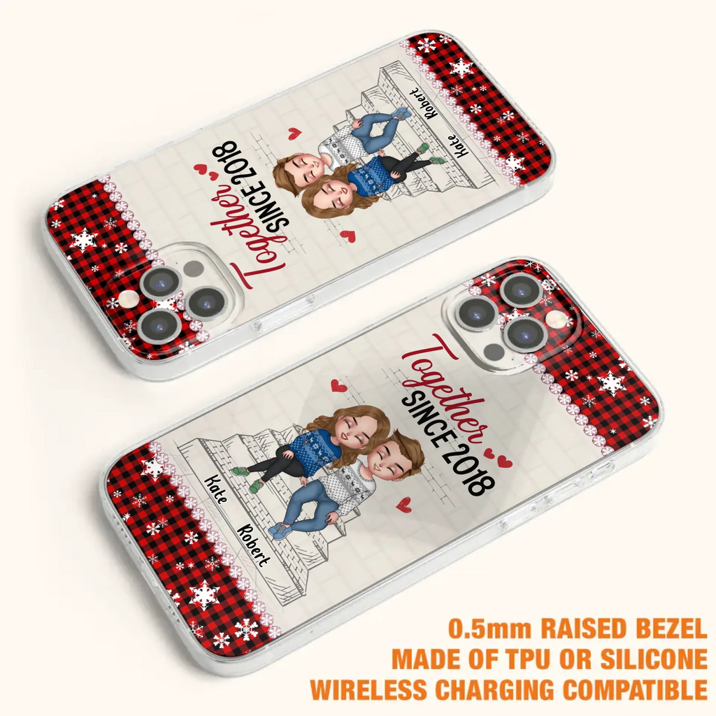 Custom Personalized Christmas Couple Phone Case - Christmas Gift Idea For Couple - Together Since 2018 - Case For iPhone/Samsung