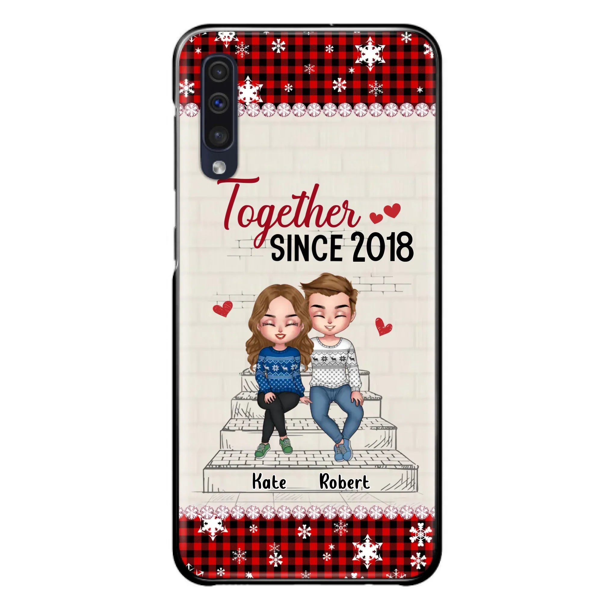 Custom Personalized Christmas Couple Phone Case - Christmas Gift Idea For Couple - Together Since 2018 - Case For iPhone/Samsung