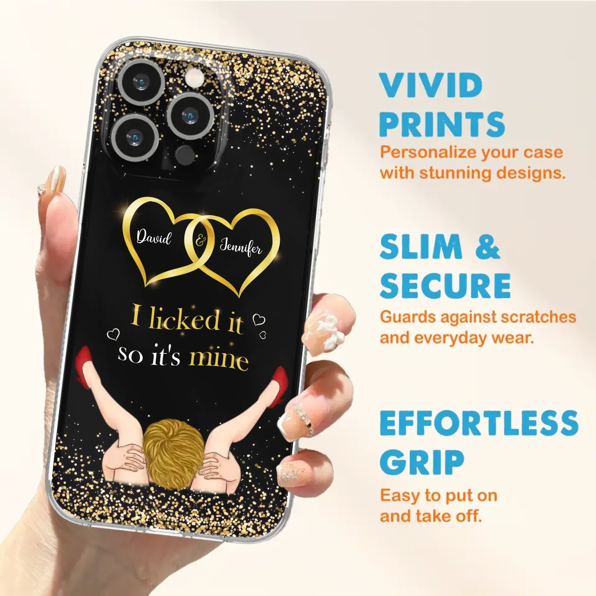 Custom Personalized Couple Phone Case - Gift Idea For Couple/Valentines Day - I Licked It So It's Mine - Case For iPhone/Samsung