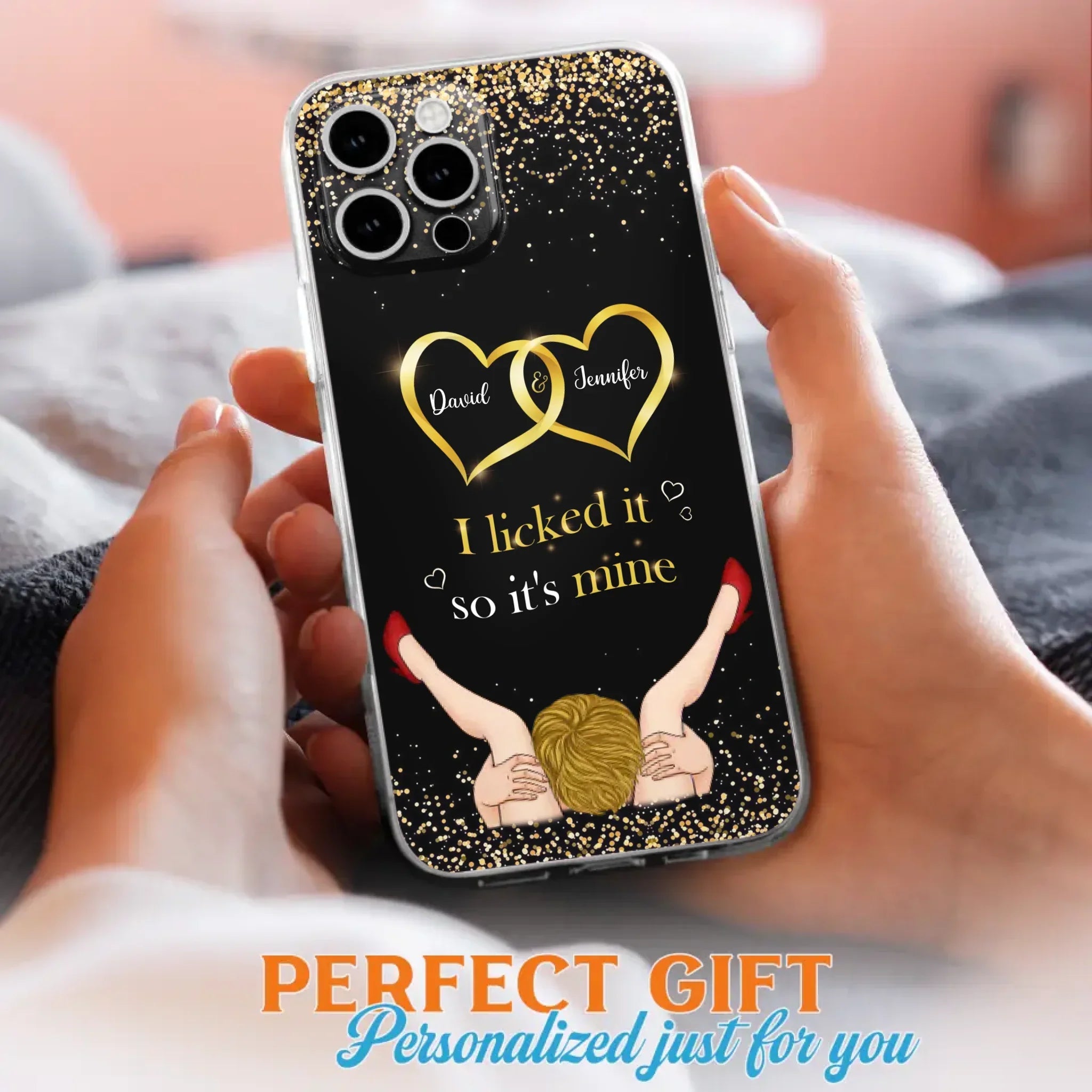 Custom Personalized Couple Phone Case - Gift Idea For Couple/Valentines Day - I Licked It So It's Mine - Case For iPhone/Samsung