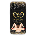 Custom Personalized Couple Phone Case - Gift Idea For Couple/Valentines Day - My Happy Place Is Between Your Legs - Case For iPhone/Samsung